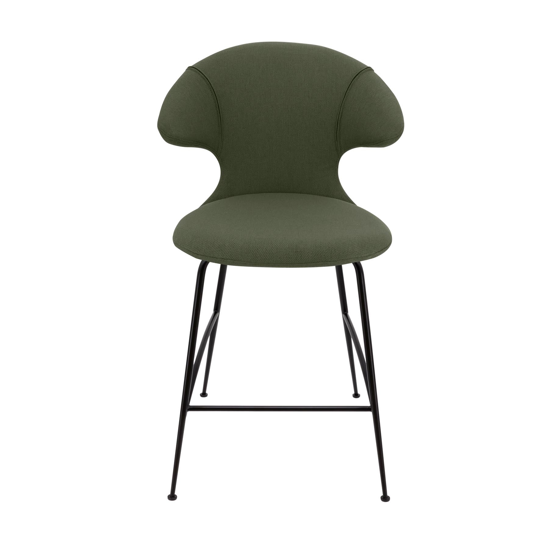 Eleganter Barstuhl Time Flies in Racing Green von Umage, ausgestattet mit komfortablen Armlehnen, perfekt für stilvolle Bars und moderne Wohnräume.