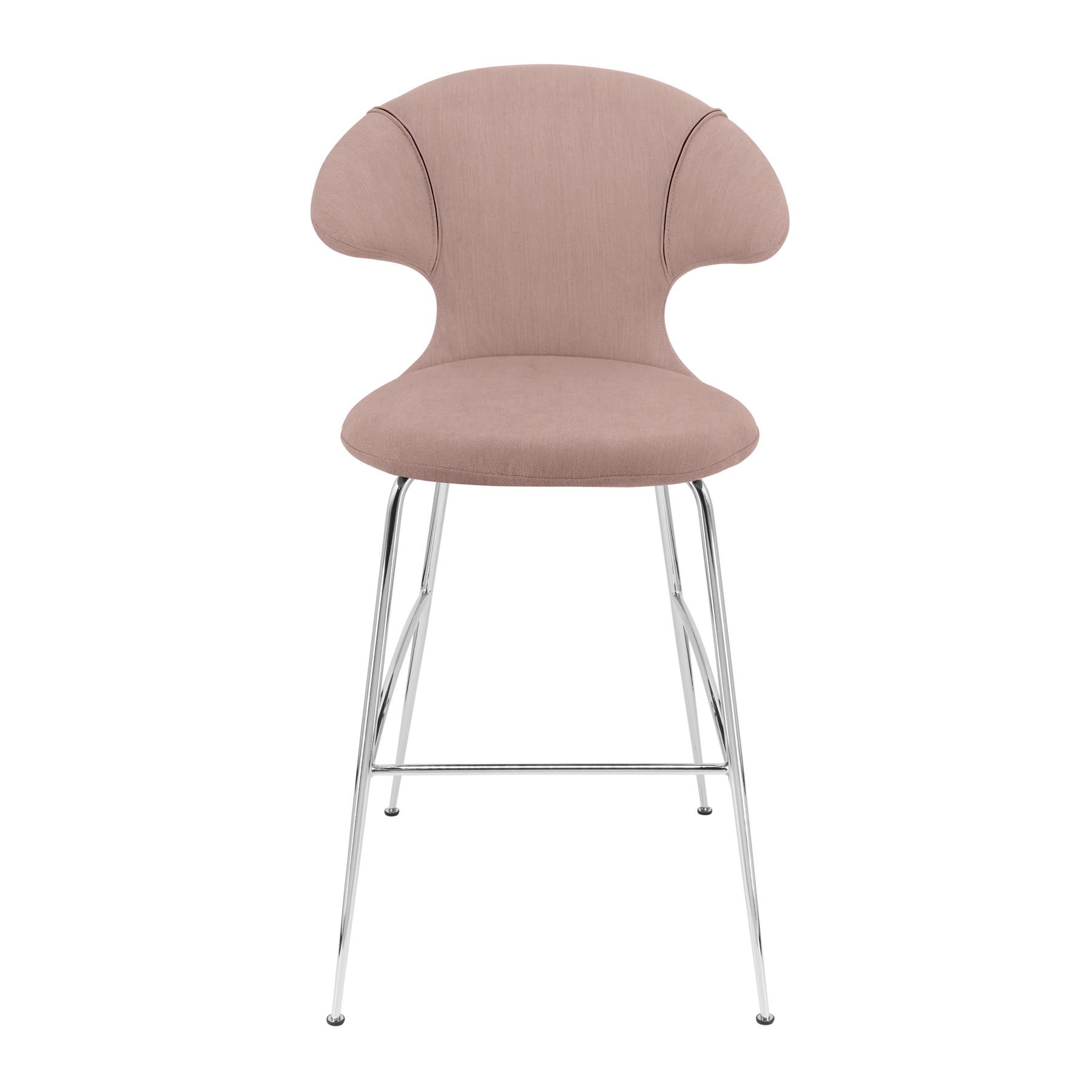Eleganter Barstuhl in sanftem Stone Rose mit Armlehnen, ideal für stilvolle Akzente in modernen Wohnräumen und Gastronomien.
