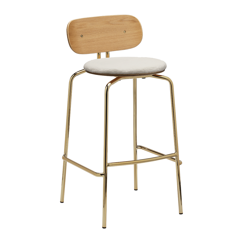 Curious Barstool  in Teddy White präsentiert im Onlineshop von KAQTU Design AG. Barstuhl ist von Umage