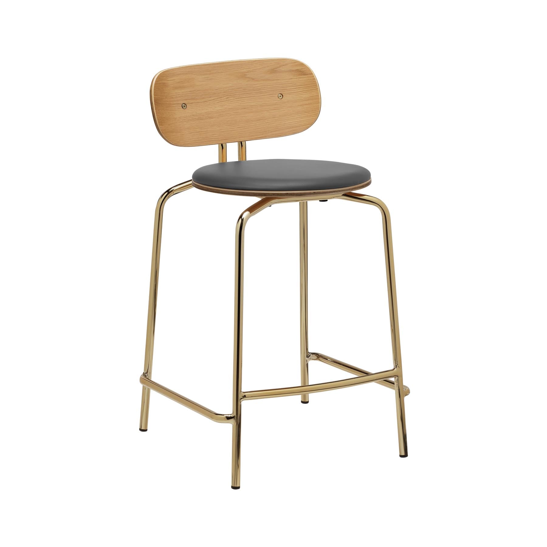 Eleganter Curious Counter-Stuhl in Anthrazit von Umage, ideal für moderne Küchen und Bars, bietet Komfort und stilvolles Design.