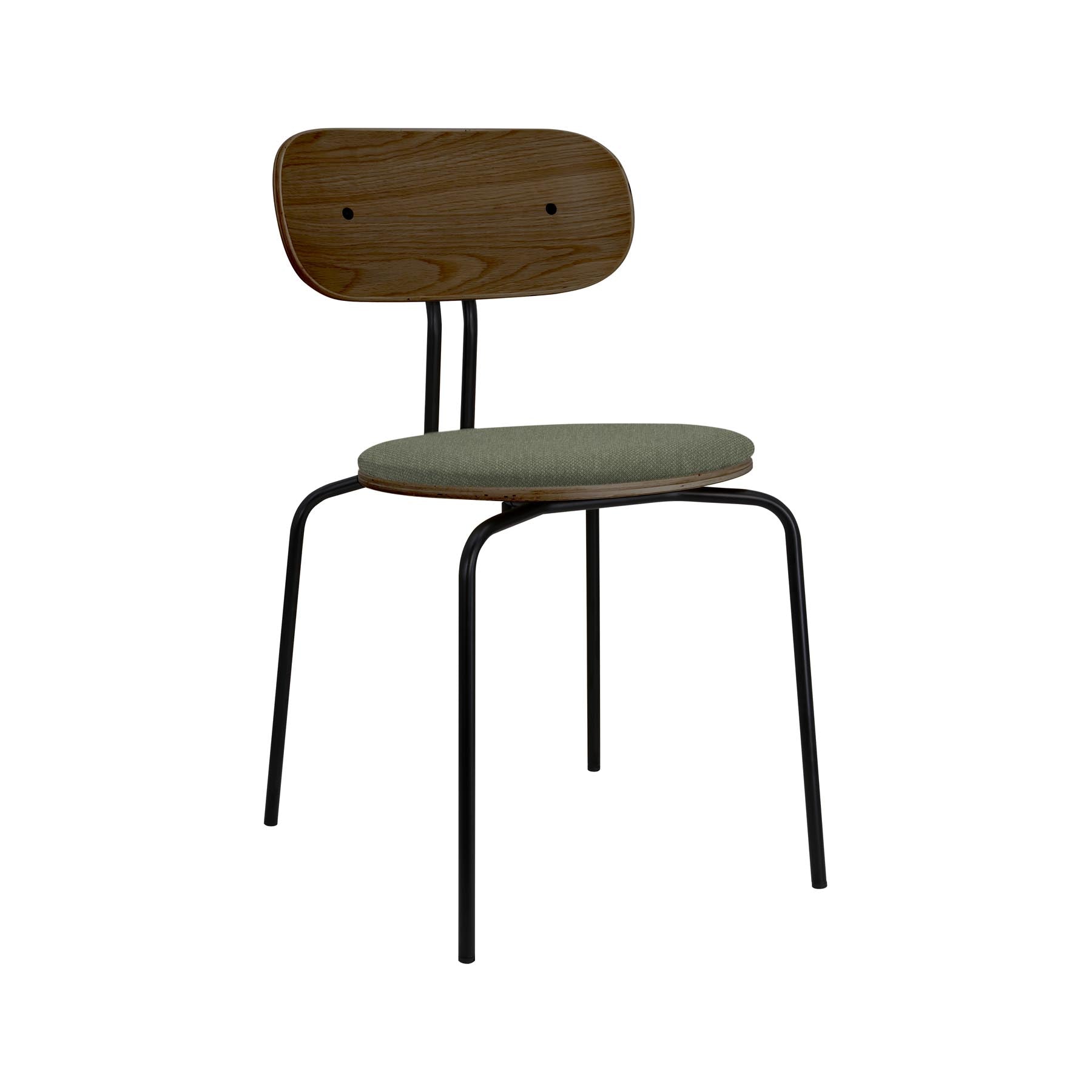 Eleganter gepolsterter Curious Stuhl von Umage in sanften Farben, ideal für stilvolle Wohnräume und gemütliche Sitzgelegenheiten.