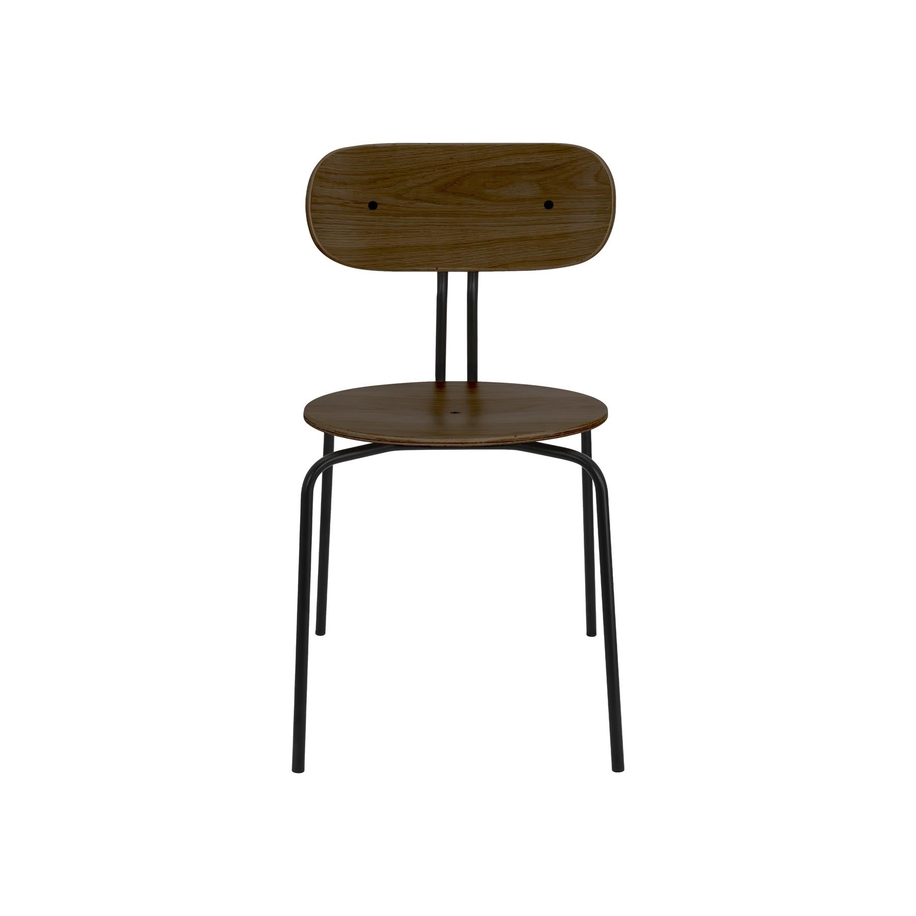 Eleganter gepolsterter Curious Stuhl in Smoked Oak, ideal für stilvolle Wohnräume. Hochwertiges Design von Umage.