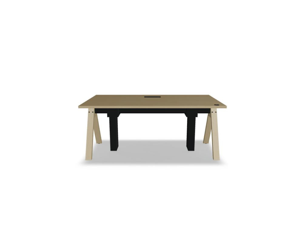 Viga V01R - Schreibtisch mit Höhenverstellung in FENIX Schwarz Matt präsentiert im Onlineshop von KAQTU Design AG. Schreibtisch ist von Mdd