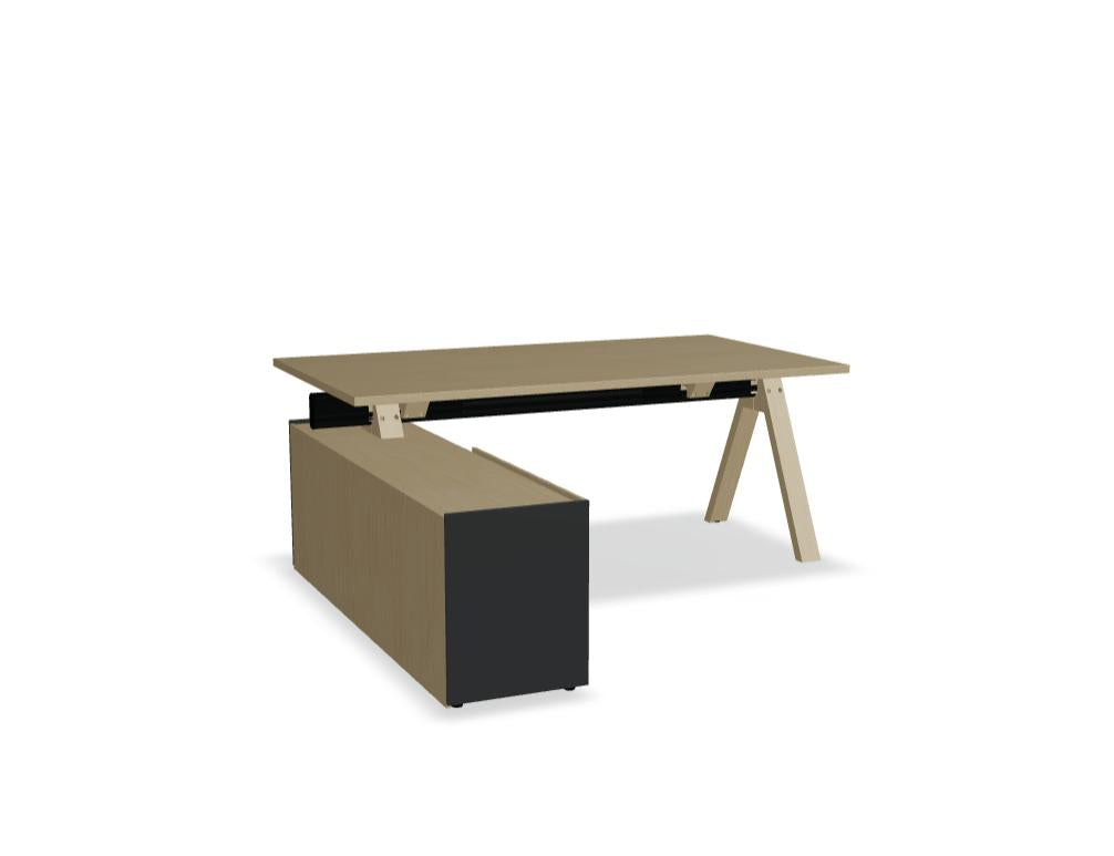 Viga V03L - Chefschreibtisch in FENIX Schwarz Matt präsentiert im Onlineshop von KAQTU Design AG. Schreibtisch ist von Mdd