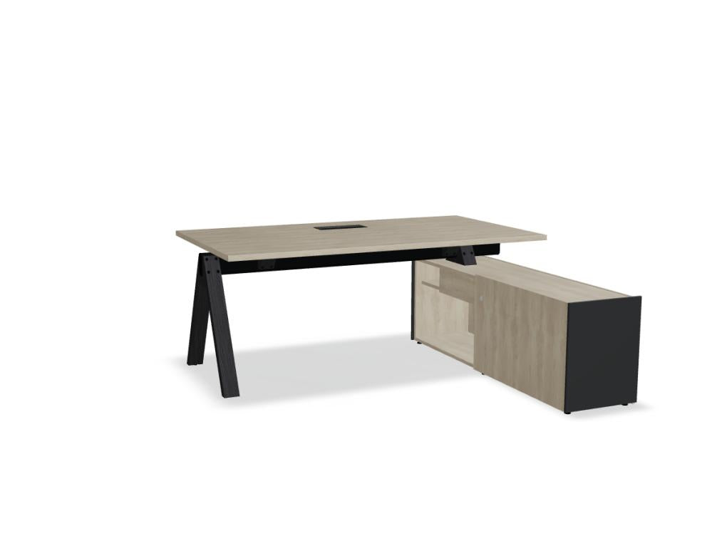 Viga V03PM - Chefschreibtisch in Dunkle Walnuss präsentiert im Onlineshop von KAQTU Design AG. Schreibtisch ist von Mdd