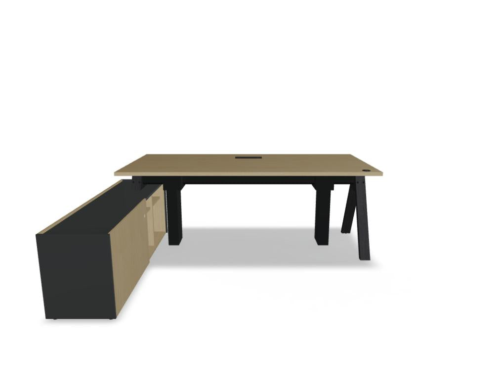 Viga V04LR - Schreibtisch mit Höhenverstellung in FENIX Schwarz Matt präsentiert im Onlineshop von KAQTU Design AG. Schreibtisch ist von Mdd