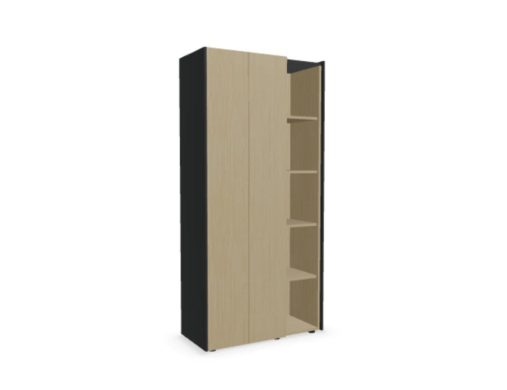Viga V22 - Kleiderschrank mit Regal in FENIX Schwarz Matt präsentiert im Onlineshop von KAQTU Design AG. Garderobe ist von Mdd