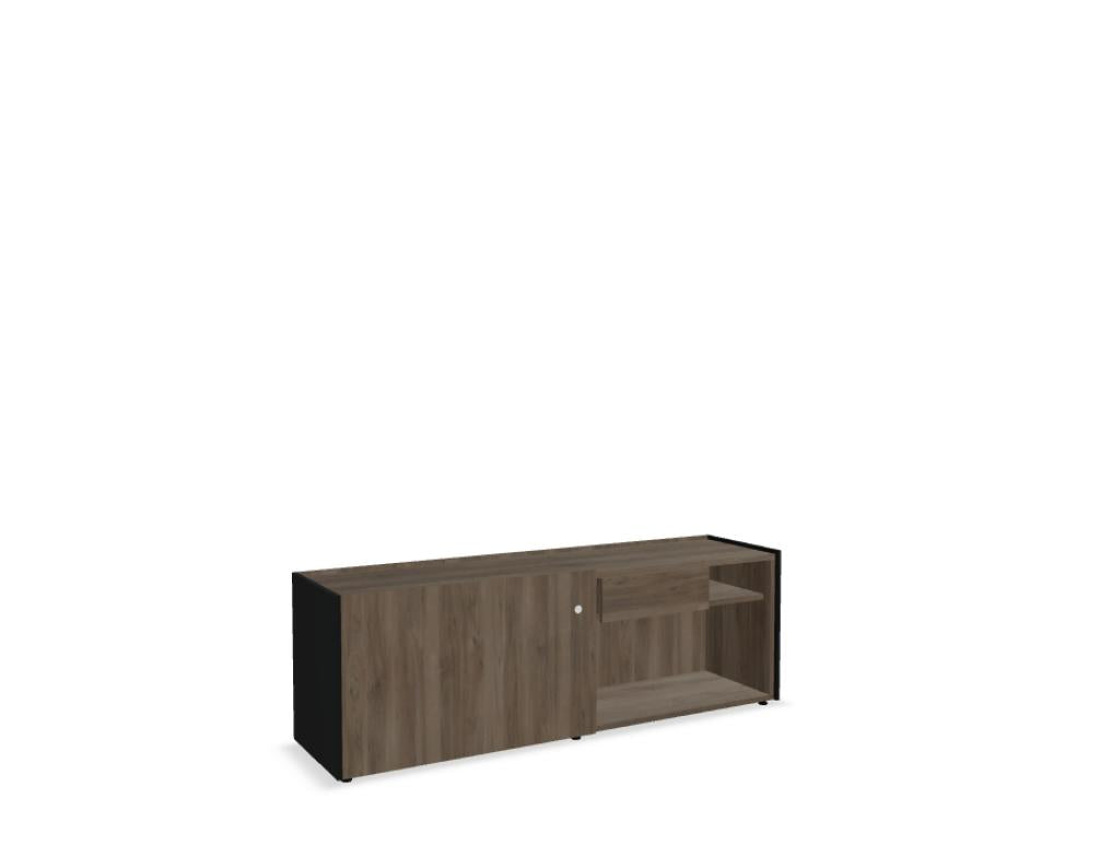 Viga V35M - Managerschrank in Dunkle Walnuss präsentiert im Onlineshop von KAQTU Design AG. Büroschrank ist von Mdd
