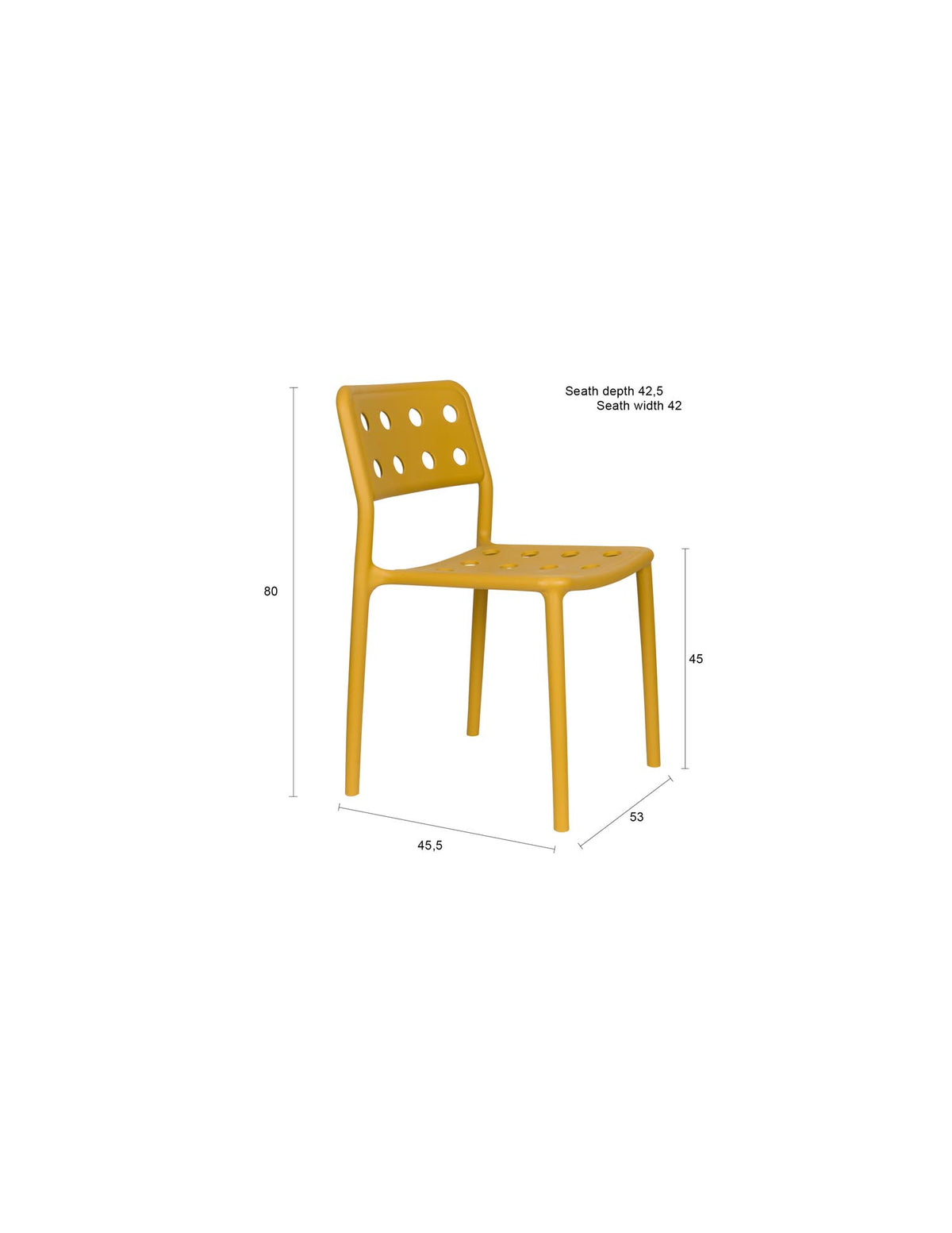 Gartenstuhl Serra Ochre in Gelb präsentiert im Onlineshop von KAQTU Design AG. Gartenstuhl ist von White Label Living