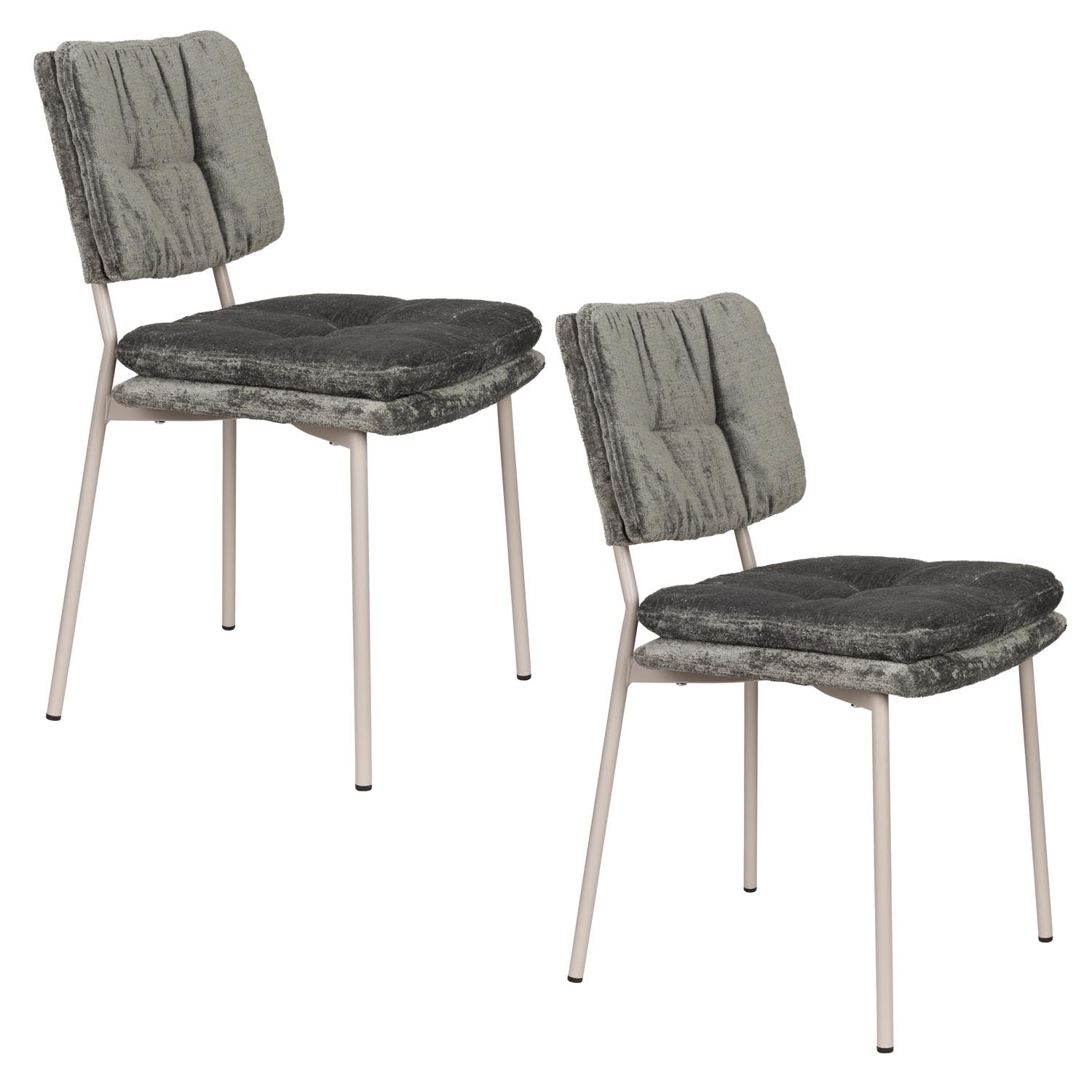 Moderner Stuhl Franck von White Label Living, ideal für Esszimmer oder Büro, stilvolles Design und bequeme Polsterung.