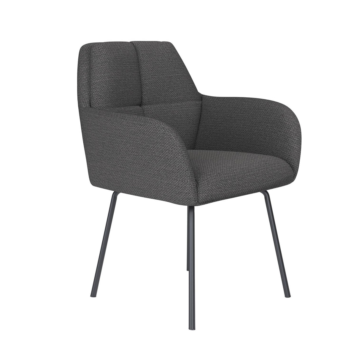 Stuhl Pete 4 Metal Legs in Grau präsentiert im Onlineshop von KAQTU Design AG. Stuhl ist von White Label Living