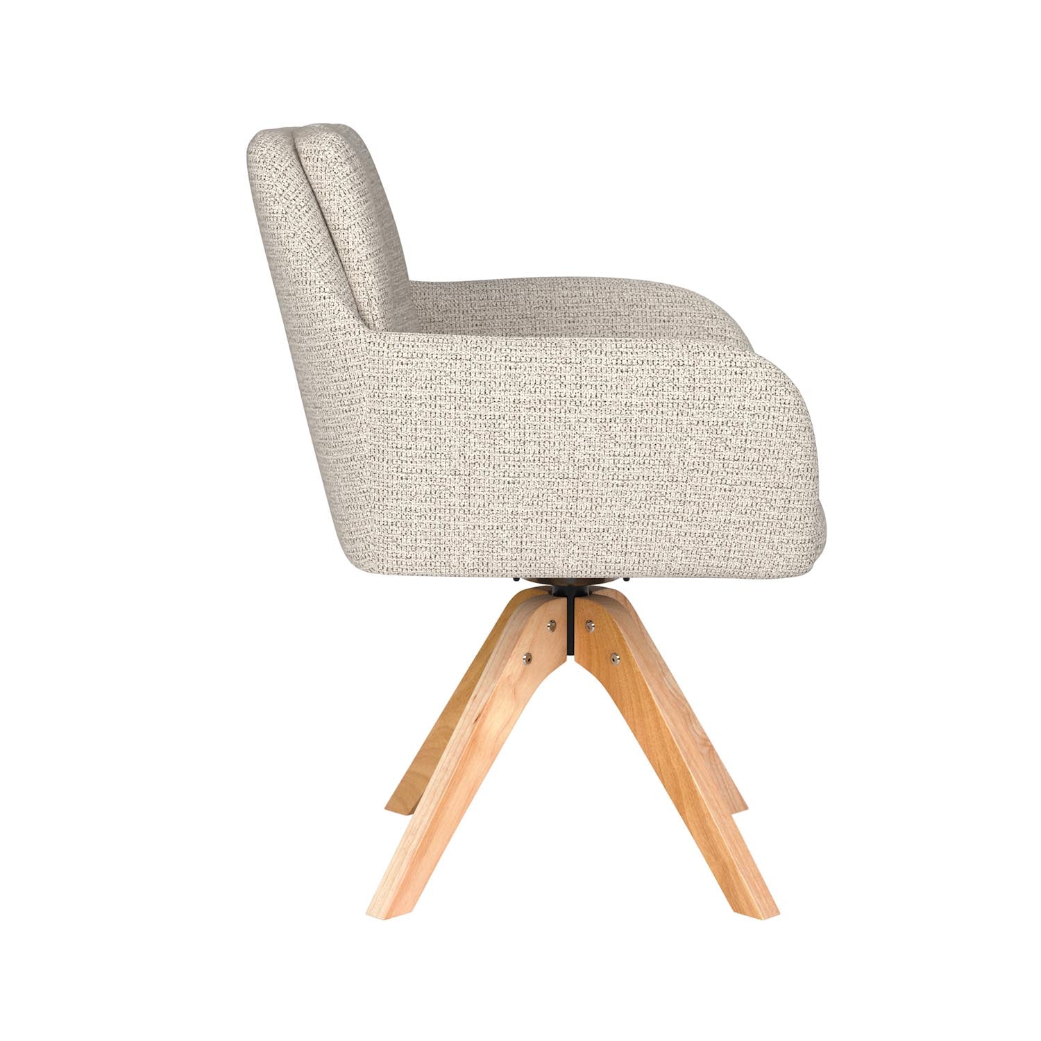 Stuhl Pete Wooden Swivel in Off-White präsentiert im Onlineshop von KAQTU Design AG. Drehstuhl ist von White Label Living