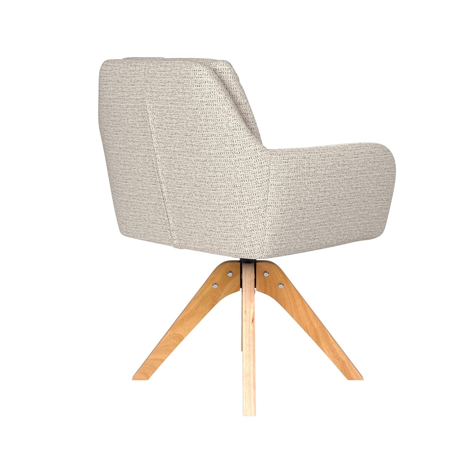 Stuhl Pete Wooden Swivel in Off-White präsentiert im Onlineshop von KAQTU Design AG. Drehstuhl ist von White Label Living