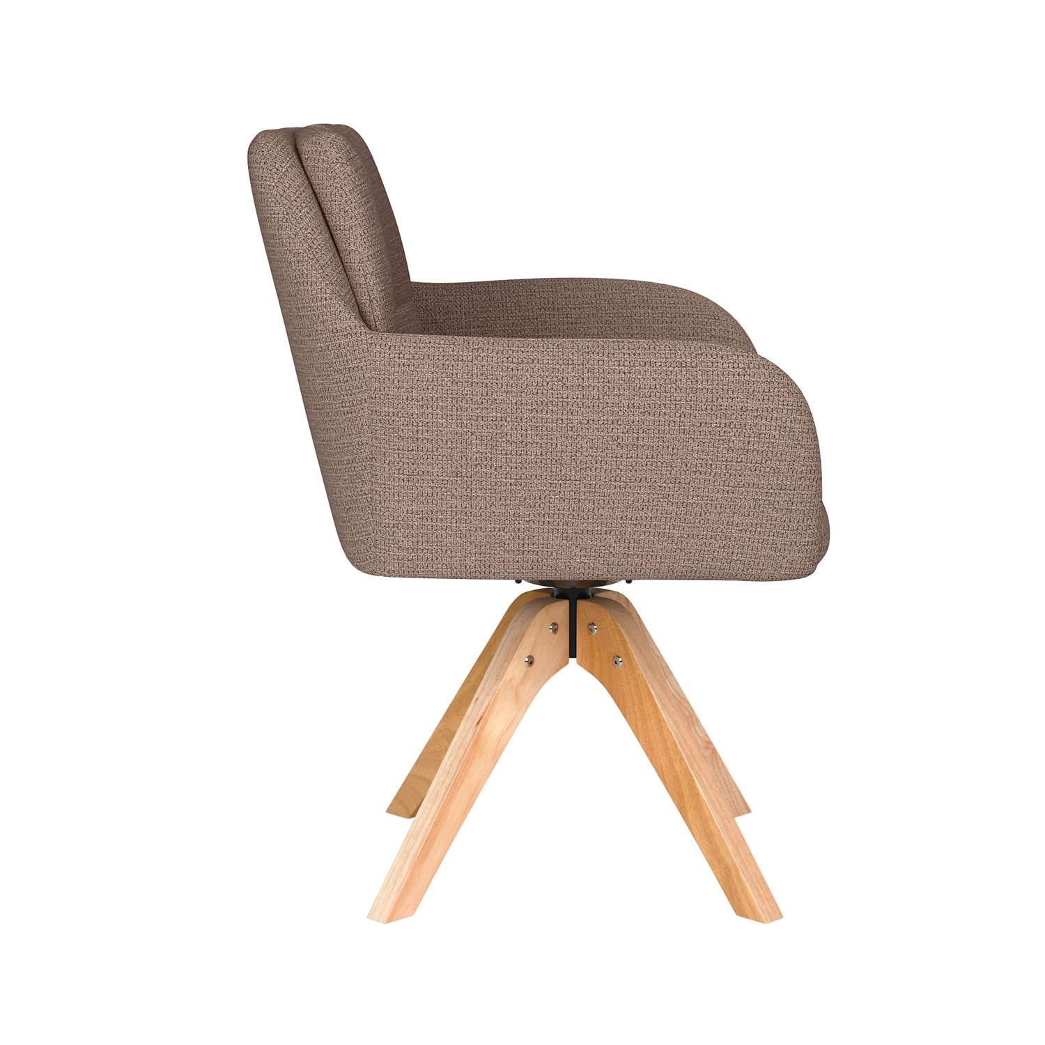 Stuhl Pete Wooden Swivel in Taupe präsentiert im Onlineshop von KAQTU Design AG. Drehstuhl ist von White Label Living