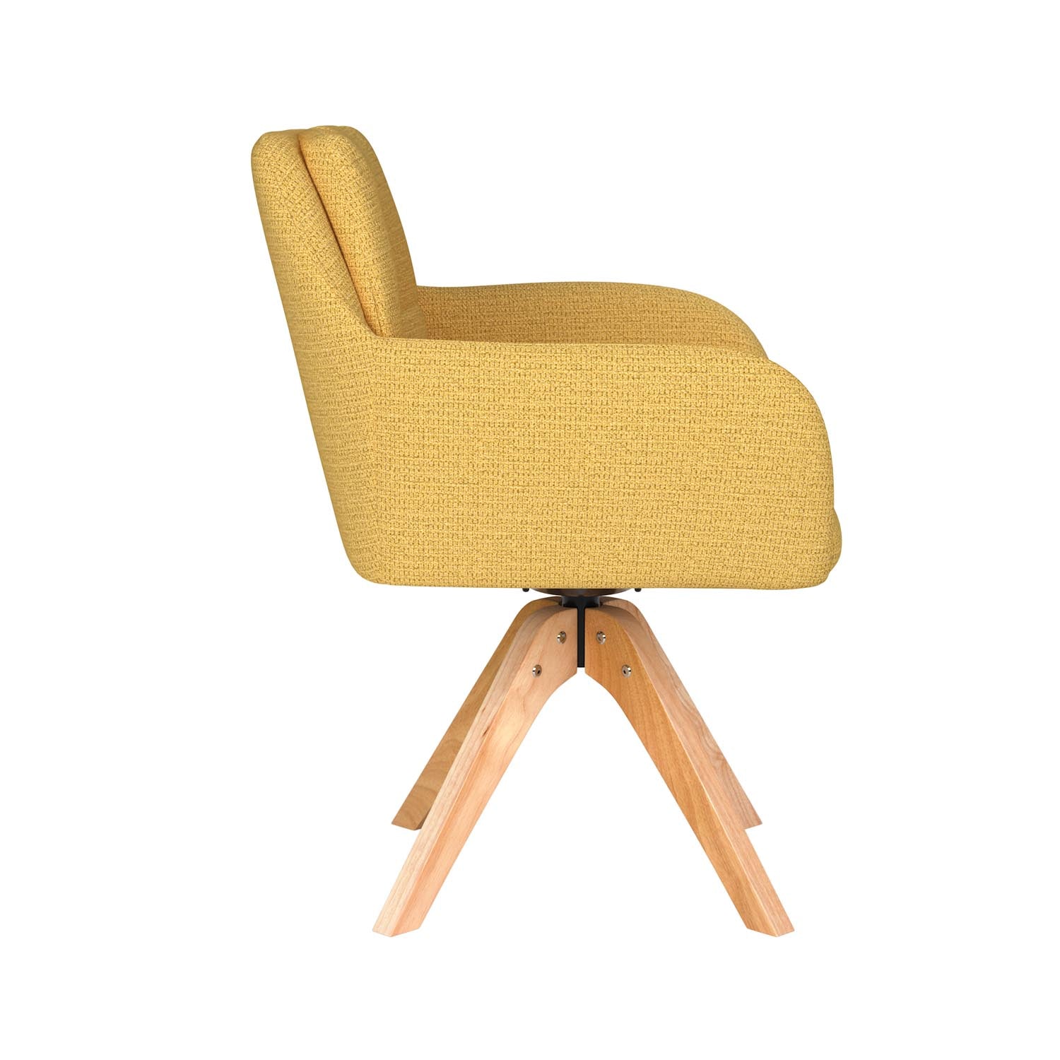 Stuhl Pete Wooden Swivel in Ochre präsentiert im Onlineshop von KAQTU Design AG. Drehstuhl ist von White Label Living