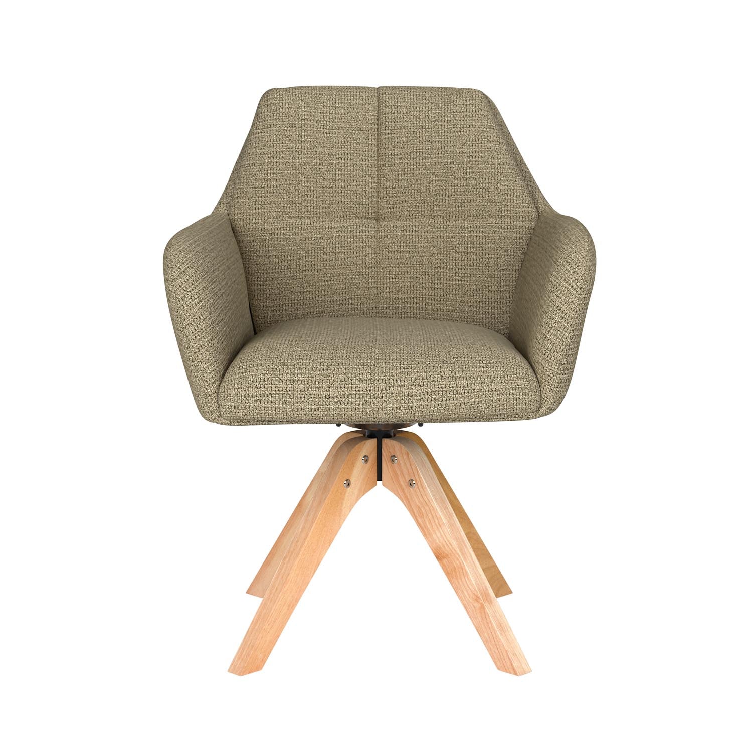 Stuhl Pete Wooden Swivel in Grün präsentiert im Onlineshop von KAQTU Design AG. Stuhl ist von White Label Living