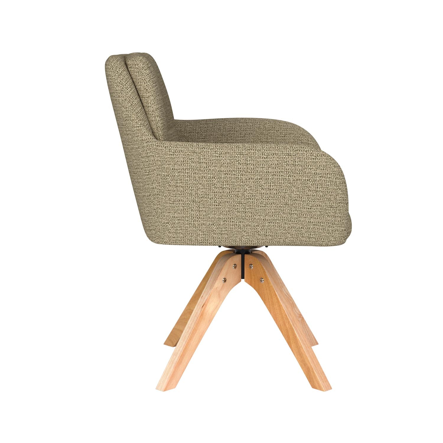 Stuhl Pete Wooden Swivel in Grün präsentiert im Onlineshop von KAQTU Design AG. Stuhl ist von White Label Living