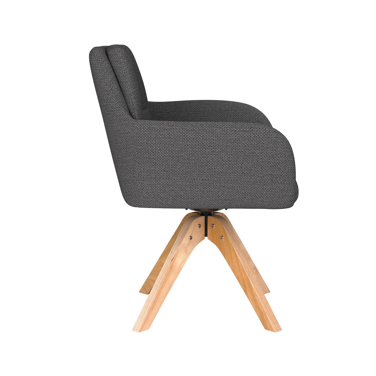 Stuhl Pete Wooden Swivel in Grau präsentiert im Onlineshop von KAQTU Design AG. Stuhl ist von White Label Living