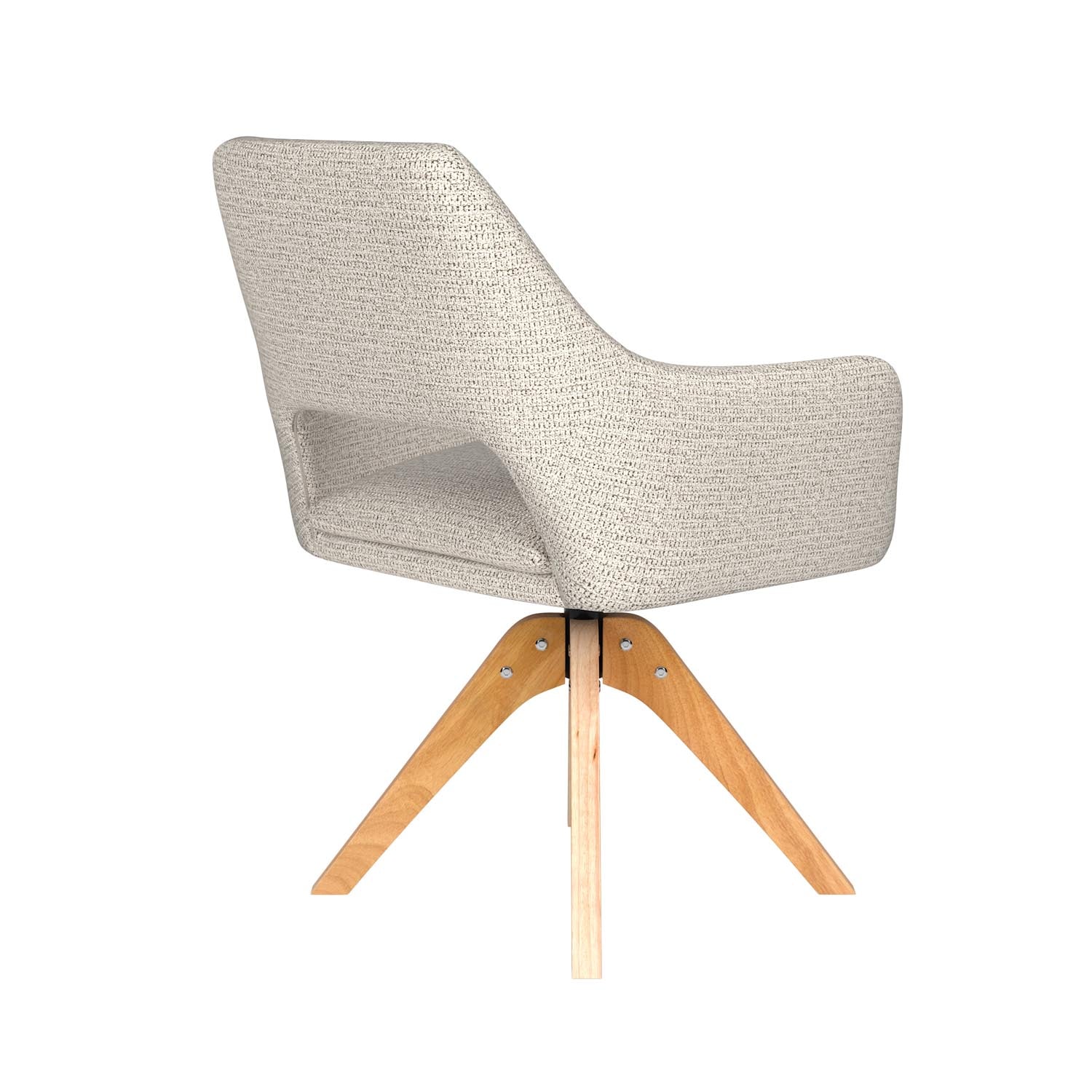Stuhl Mos Wooden Swivel in Off-White präsentiert im Onlineshop von KAQTU Design AG. Drehstuhl ist von White Label Living