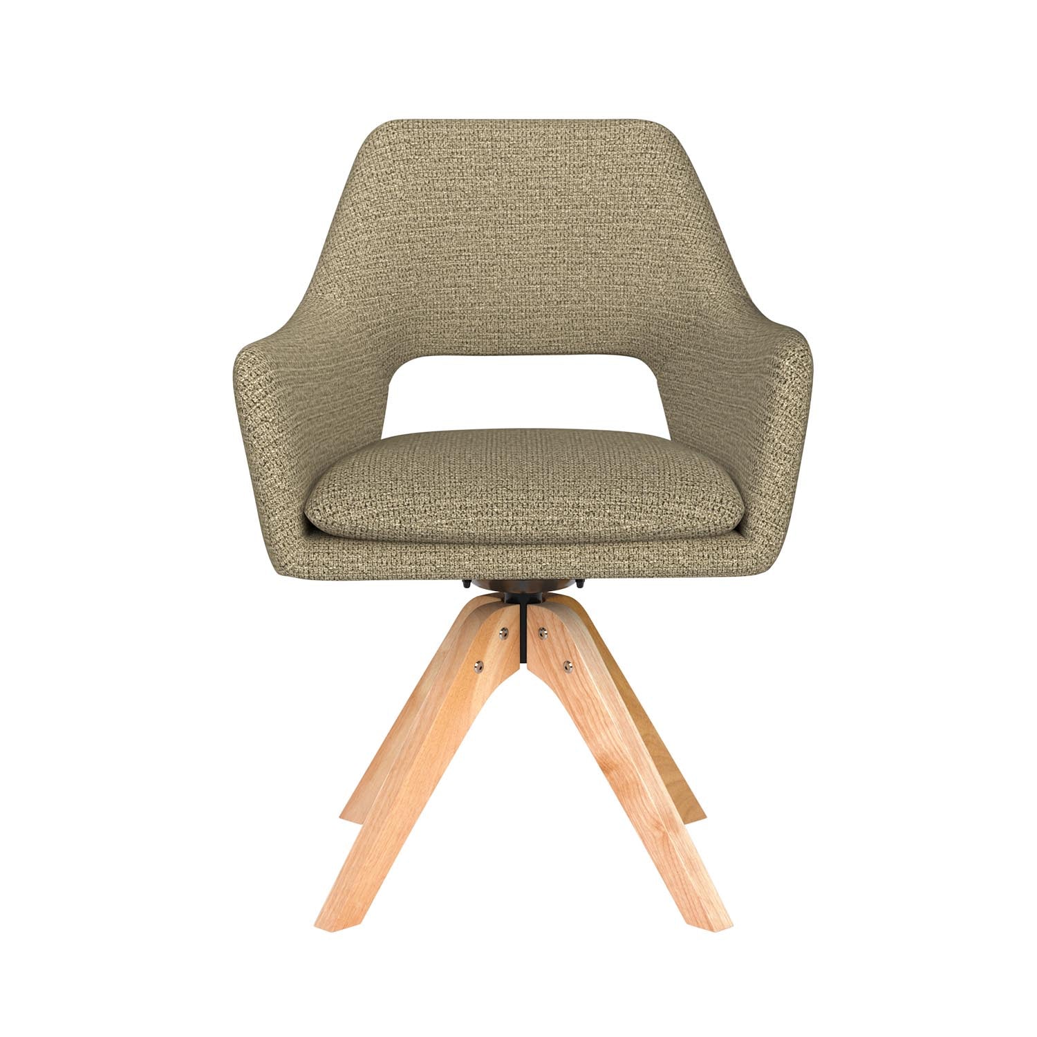 Stuhl Mos Wooden Swivel in Grün präsentiert im Onlineshop von KAQTU Design AG. Stuhl ist von White Label Living