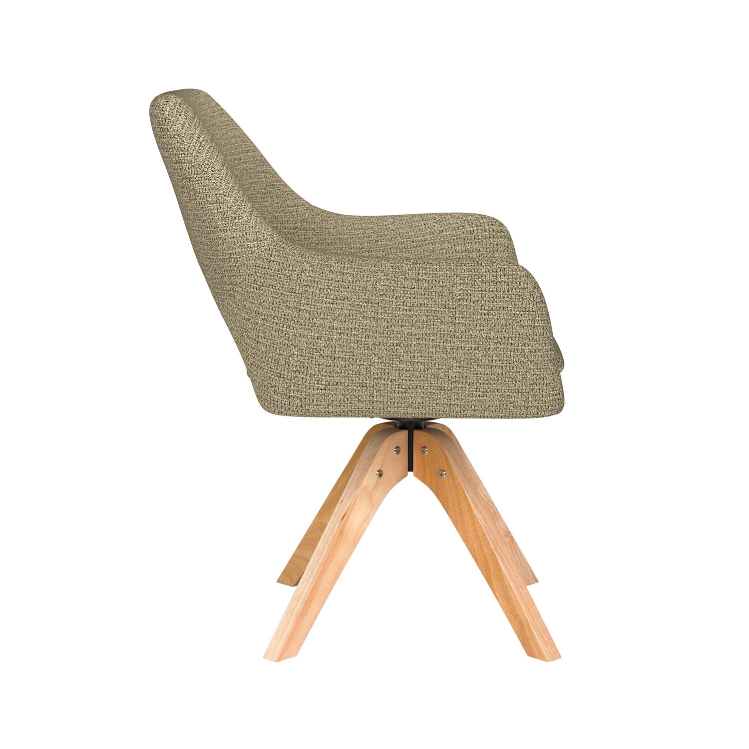 Stuhl Mos Wooden Swivel in Grün präsentiert im Onlineshop von KAQTU Design AG. Stuhl ist von White Label Living