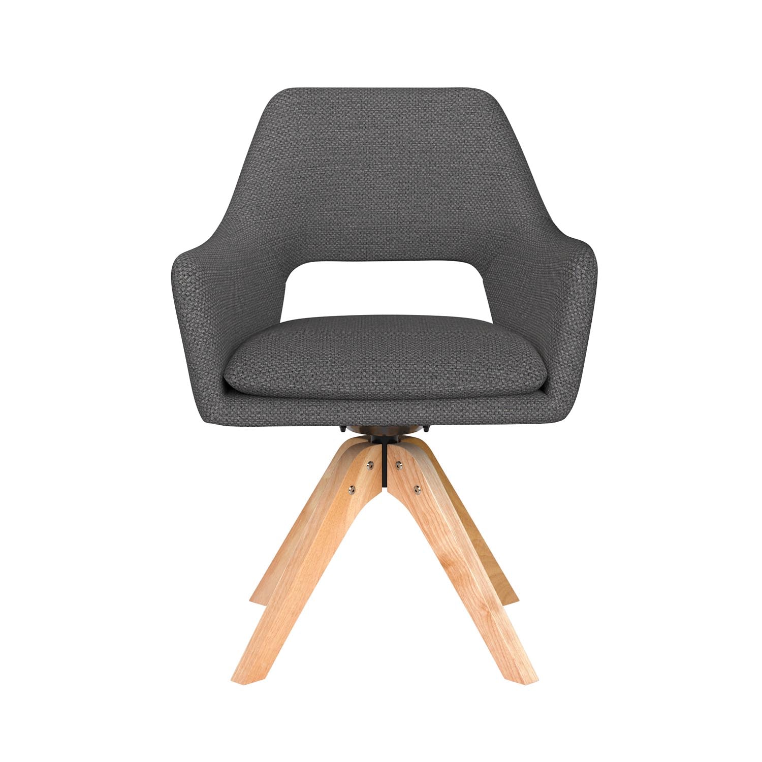 Stuhl Mos Wooden Swivel in Grau präsentiert im Onlineshop von KAQTU Design AG. Stuhl ist von White Label Living