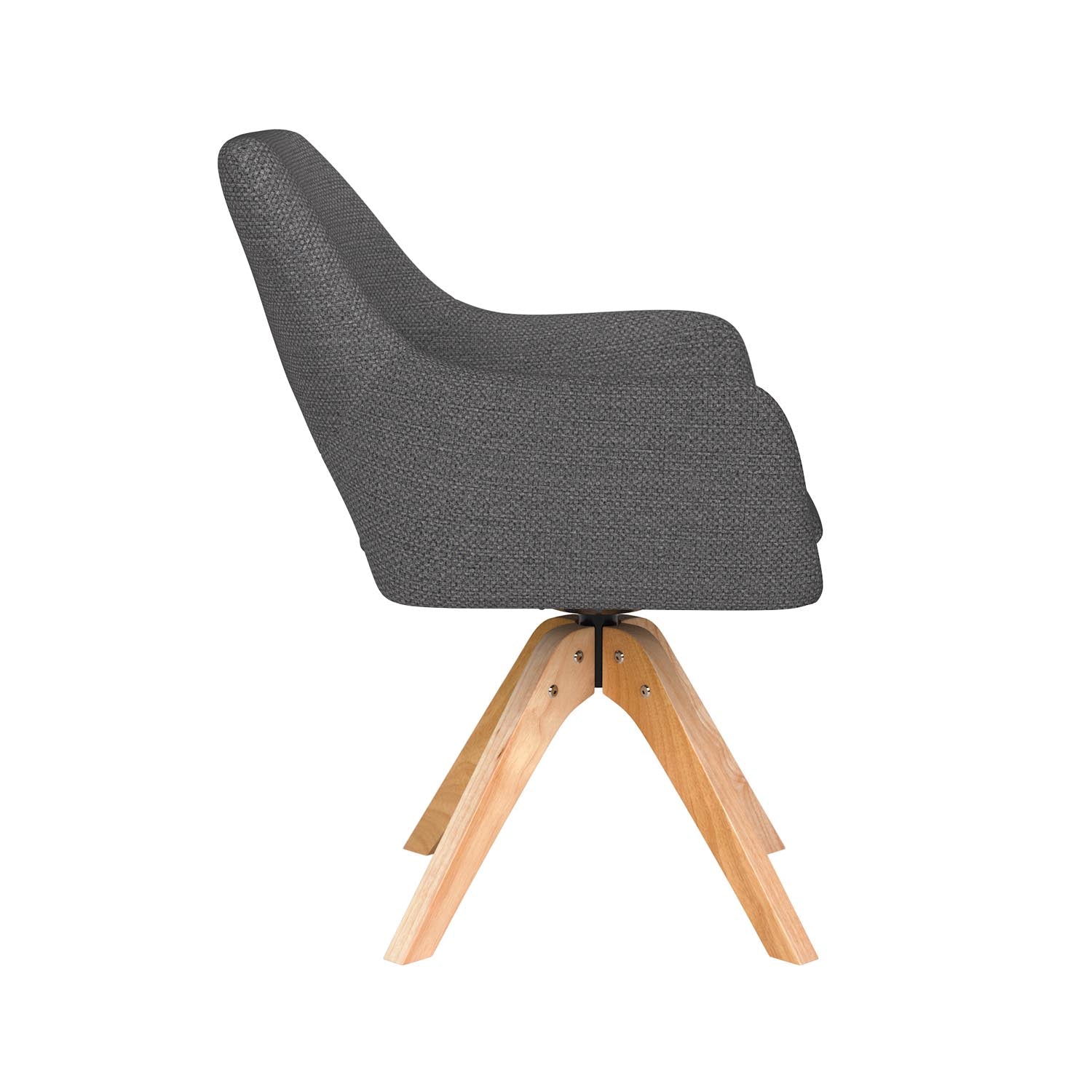 Stuhl Mos Wooden Swivel in Grau präsentiert im Onlineshop von KAQTU Design AG. Stuhl ist von White Label Living