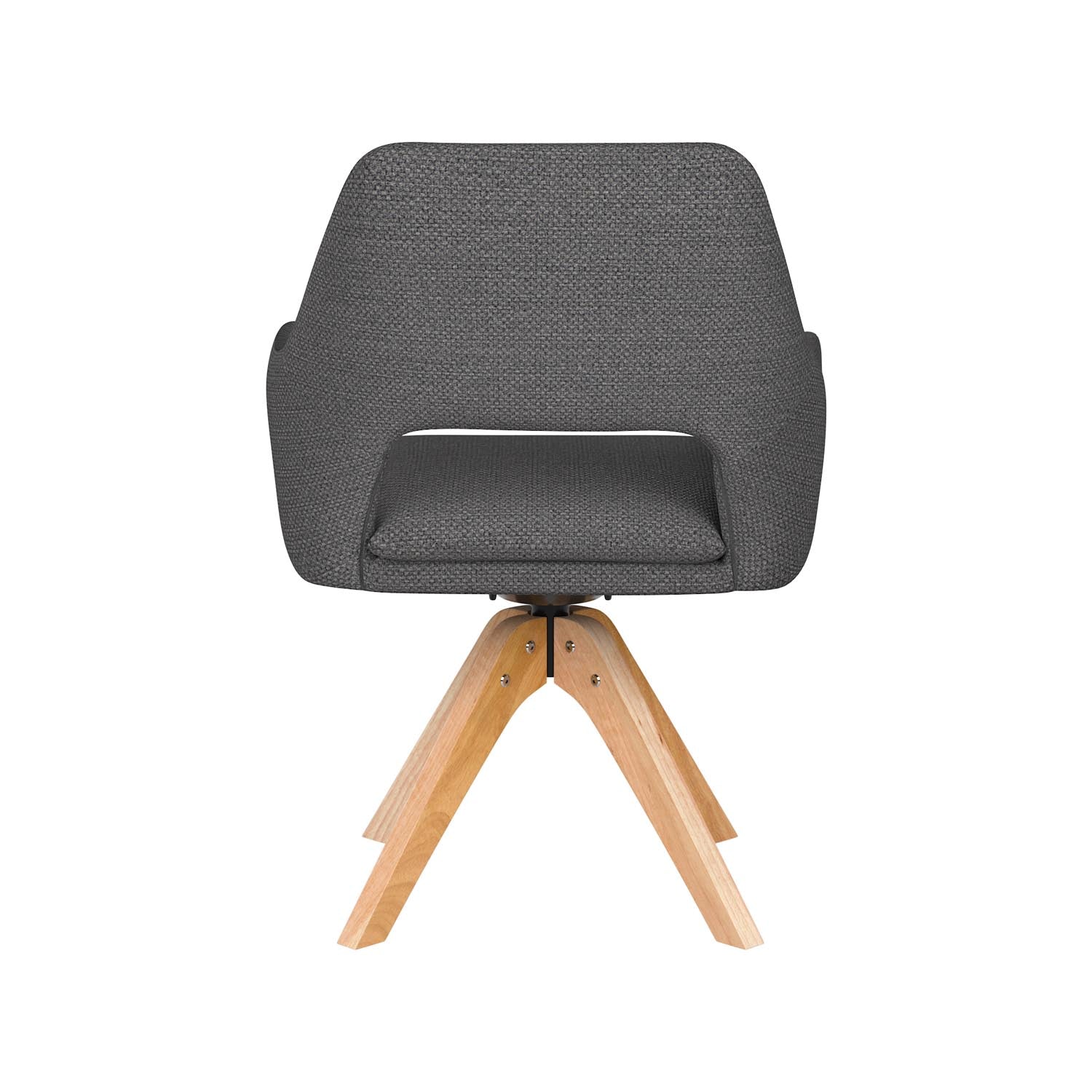 Stuhl Mos Wooden Swivel in Grau präsentiert im Onlineshop von KAQTU Design AG. Drehstuhl ist von White Label Living