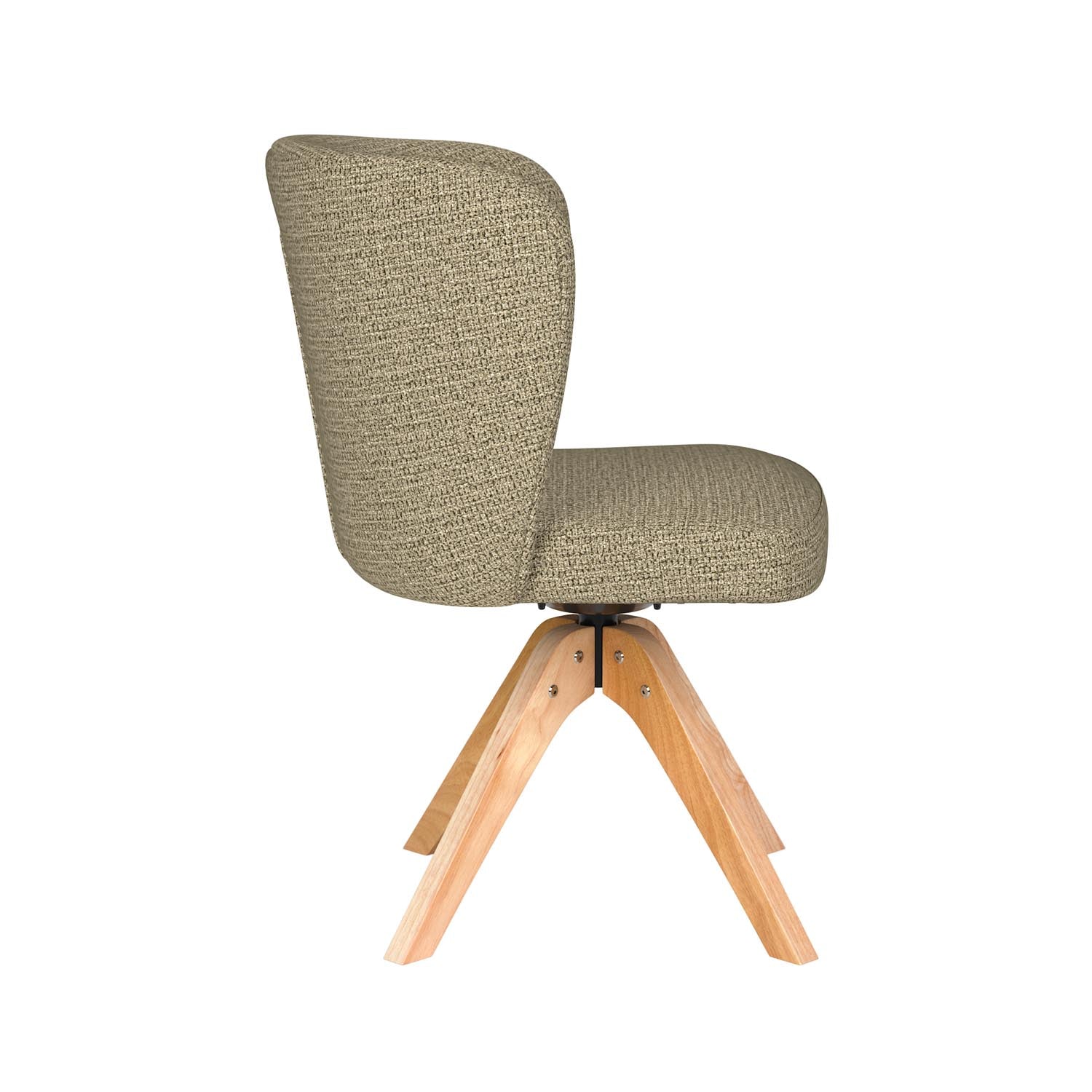 Erleben Sie den Stuhl Stan Wooden Swivel von White Label Living – eine harmonische Verbindung aus modernem Design und optimalem Sitzkomfort für jeden Raum.