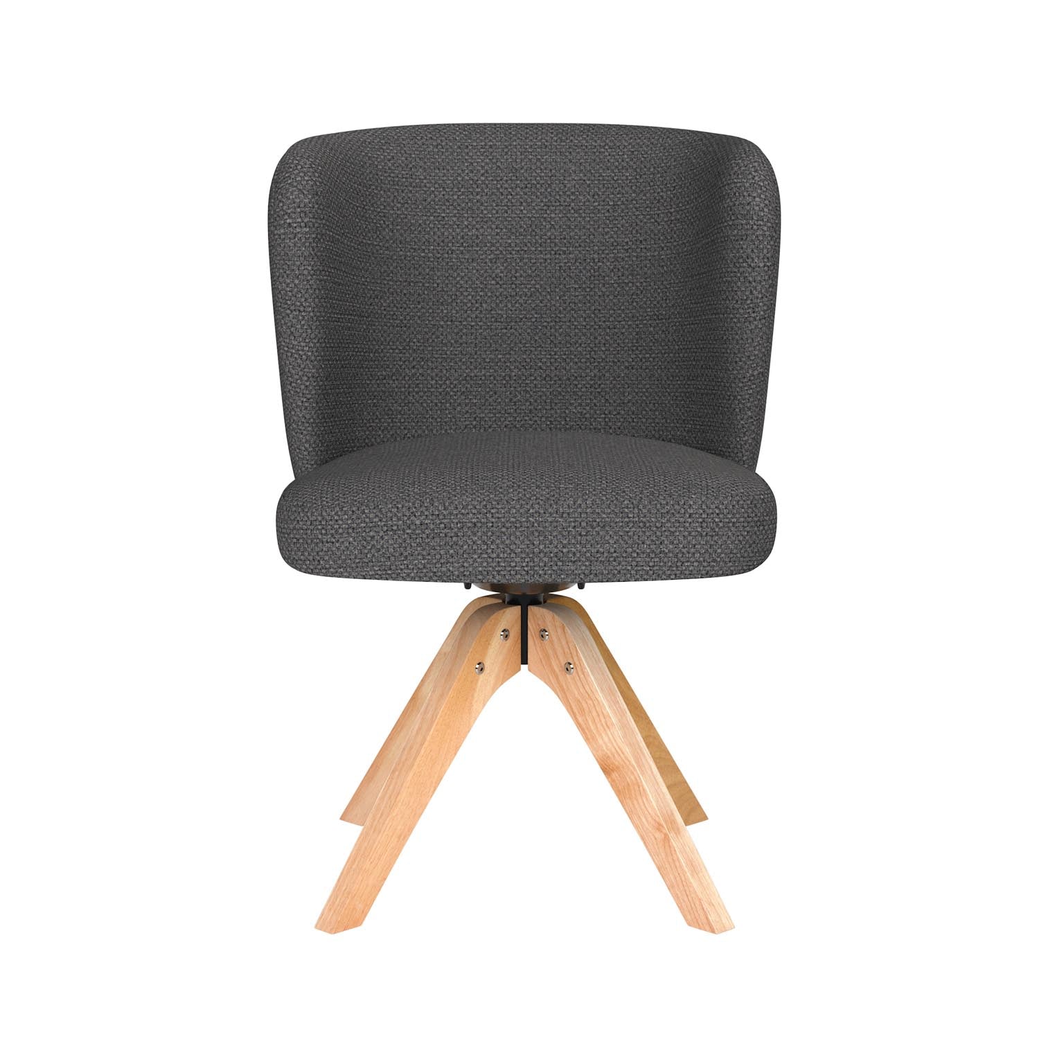 Stuhl Stan Wooden Swivel in Grau präsentiert im Onlineshop von KAQTU Design AG. Drehstuhl ist von White Label Living
