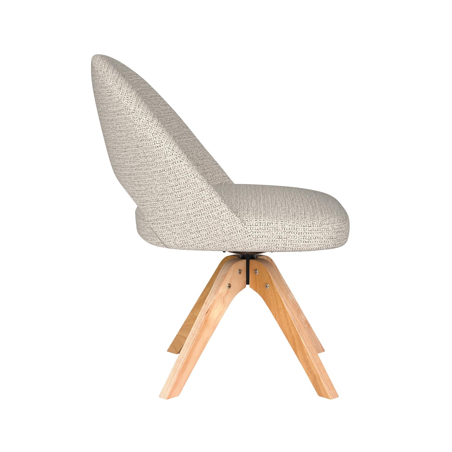 Erleben Sie den Mick Wooden Swivel Stuhl von White Label Living – ein elegantes Design, das Komfort und Anpassungsfähigkeit für jeden Raum bietet.