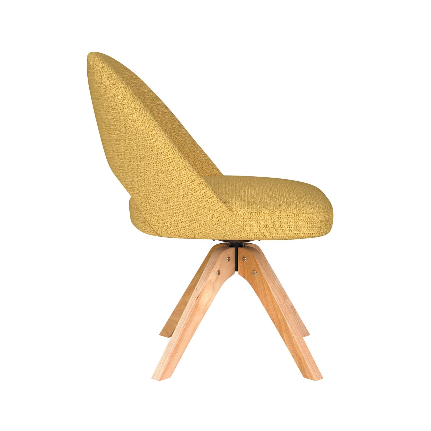 Erleben Sie den Mick Wooden Swivel Stuhl von White Label Living – ein elegantes Design, das Komfort und Anpassungsfähigkeit für jeden Raum bietet.
