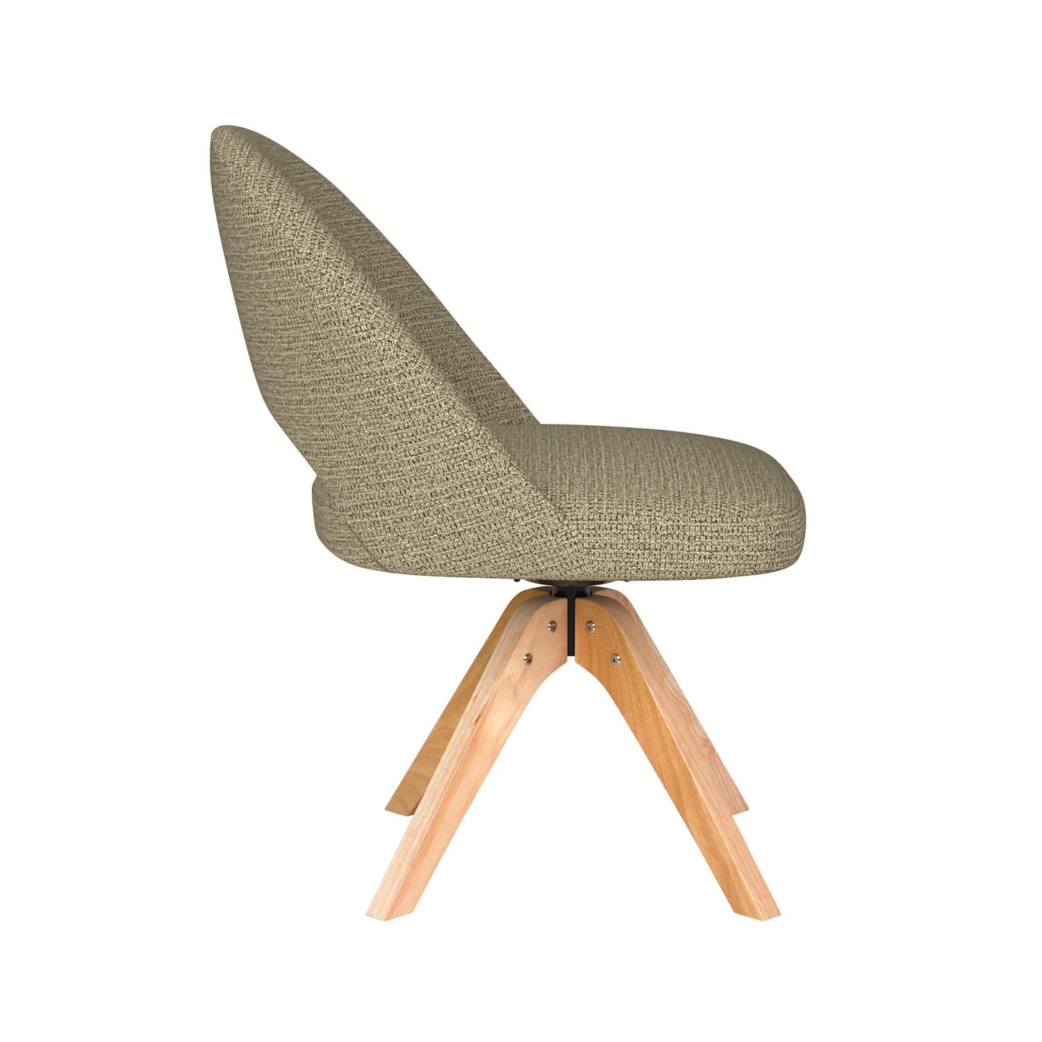 Erleben Sie den Mick Wooden Swivel Stuhl von White Label Living – ein elegantes Design, das Komfort und Anpassungsfähigkeit für jeden Raum bietet.