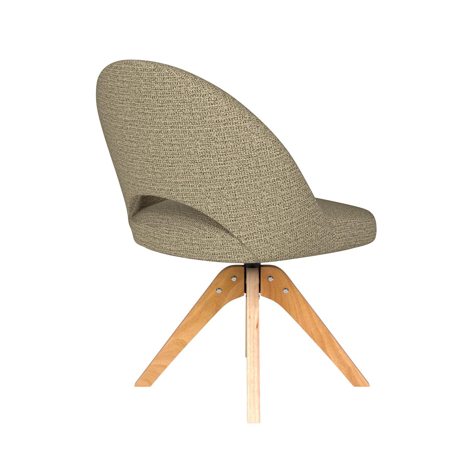 Stuhl Mick Wooden Swivel in Grün präsentiert im Onlineshop von KAQTU Design AG. Drehstuhl ist von White Label Living
