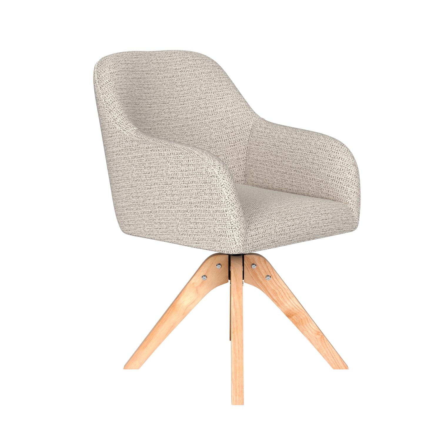 Stuhl Otis Wooden Swivel in Off-White präsentiert im Onlineshop von KAQTU Design AG. Drehstuhl ist von White Label Living
