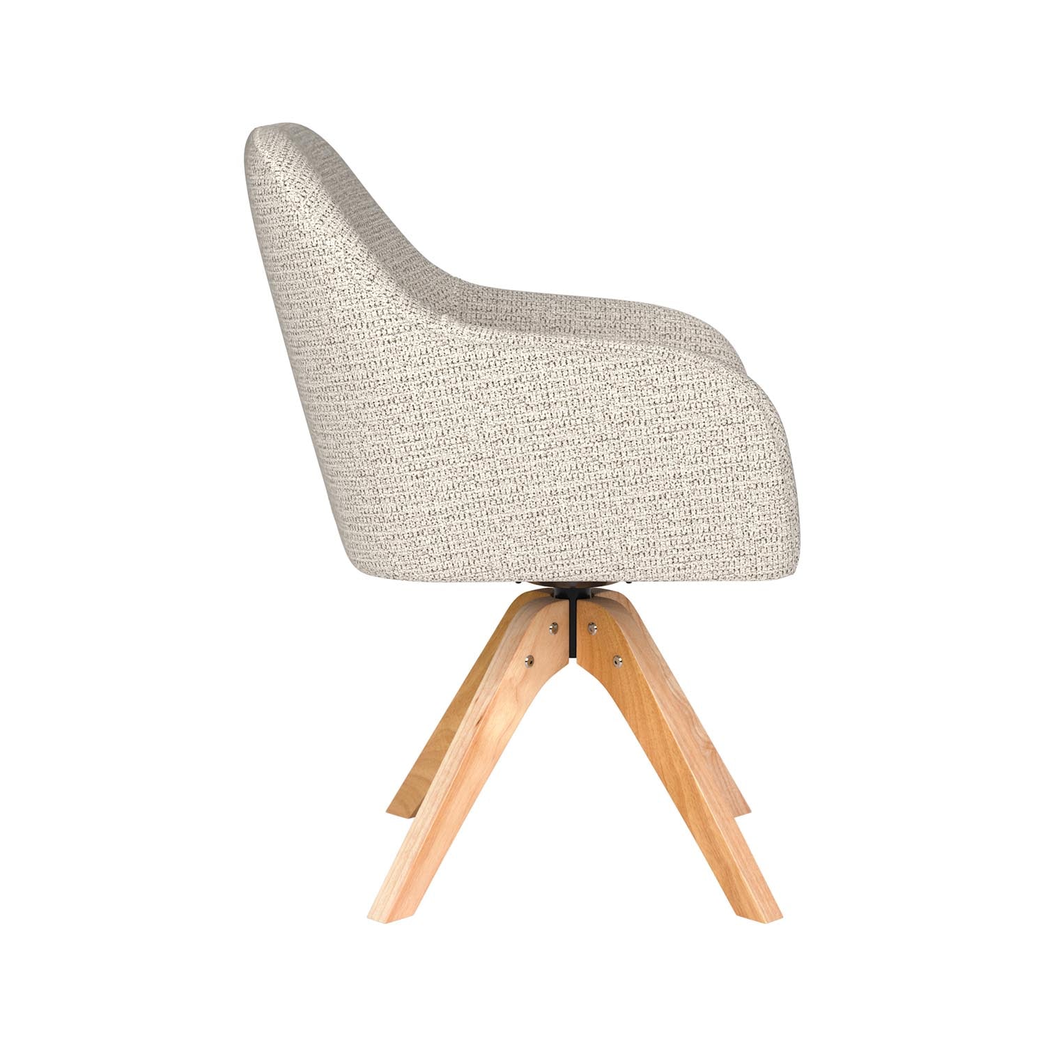 Stuhl Otis Wooden Swivel in Off-White präsentiert im Onlineshop von KAQTU Design AG. Stuhl ist von White Label Living
