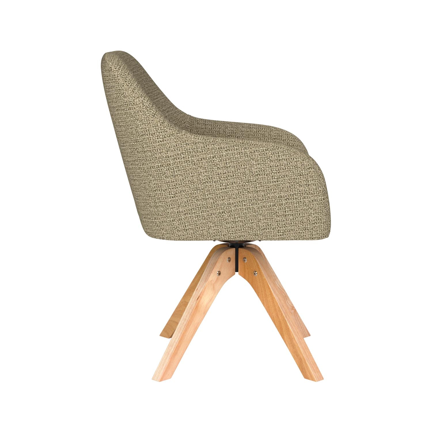 Stuhl Otis Wooden Swivel in Grün präsentiert im Onlineshop von KAQTU Design AG. Drehstuhl ist von White Label Living