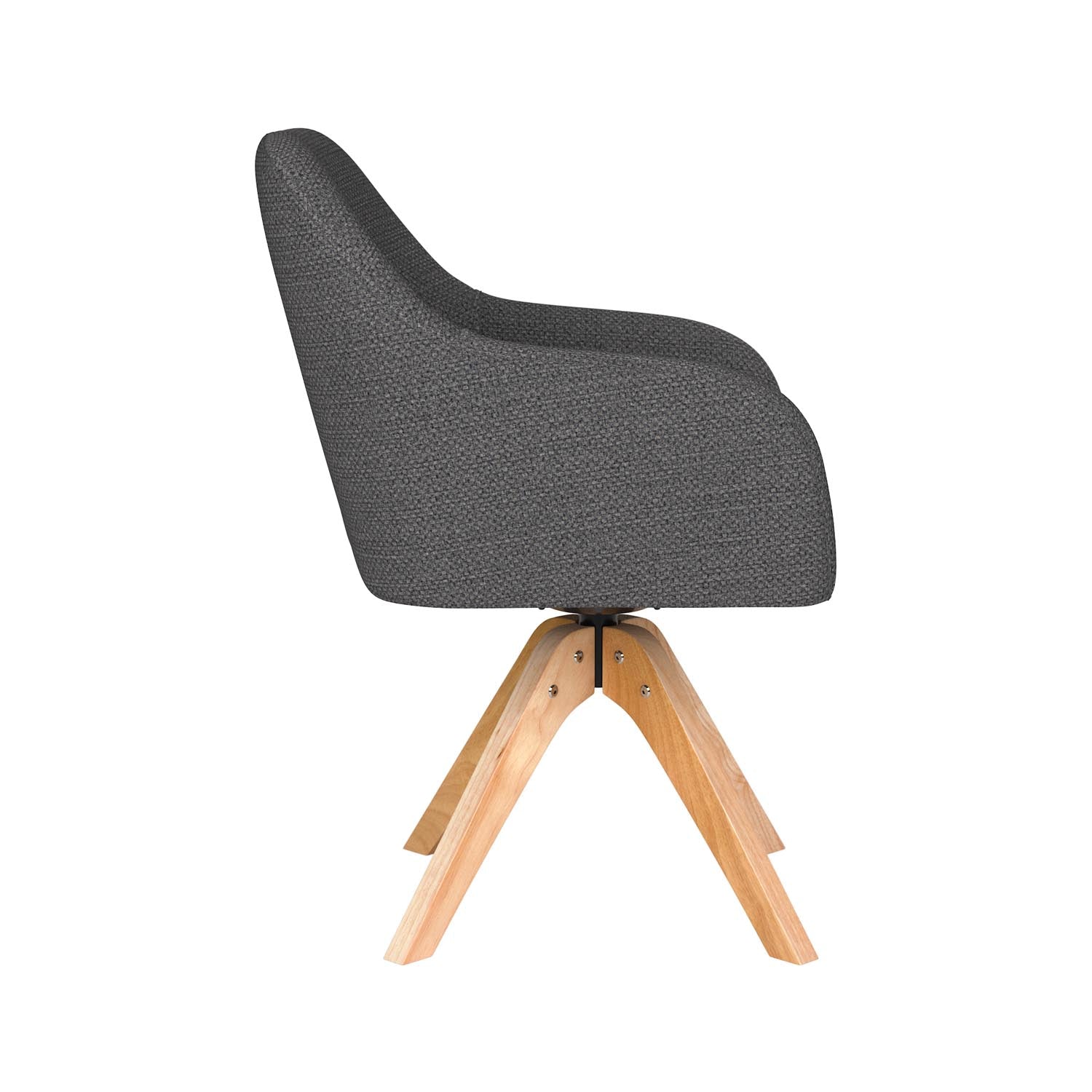 Stuhl Otis Wooden Swivel in Grau präsentiert im Onlineshop von KAQTU Design AG. Stuhl ist von White Label Living