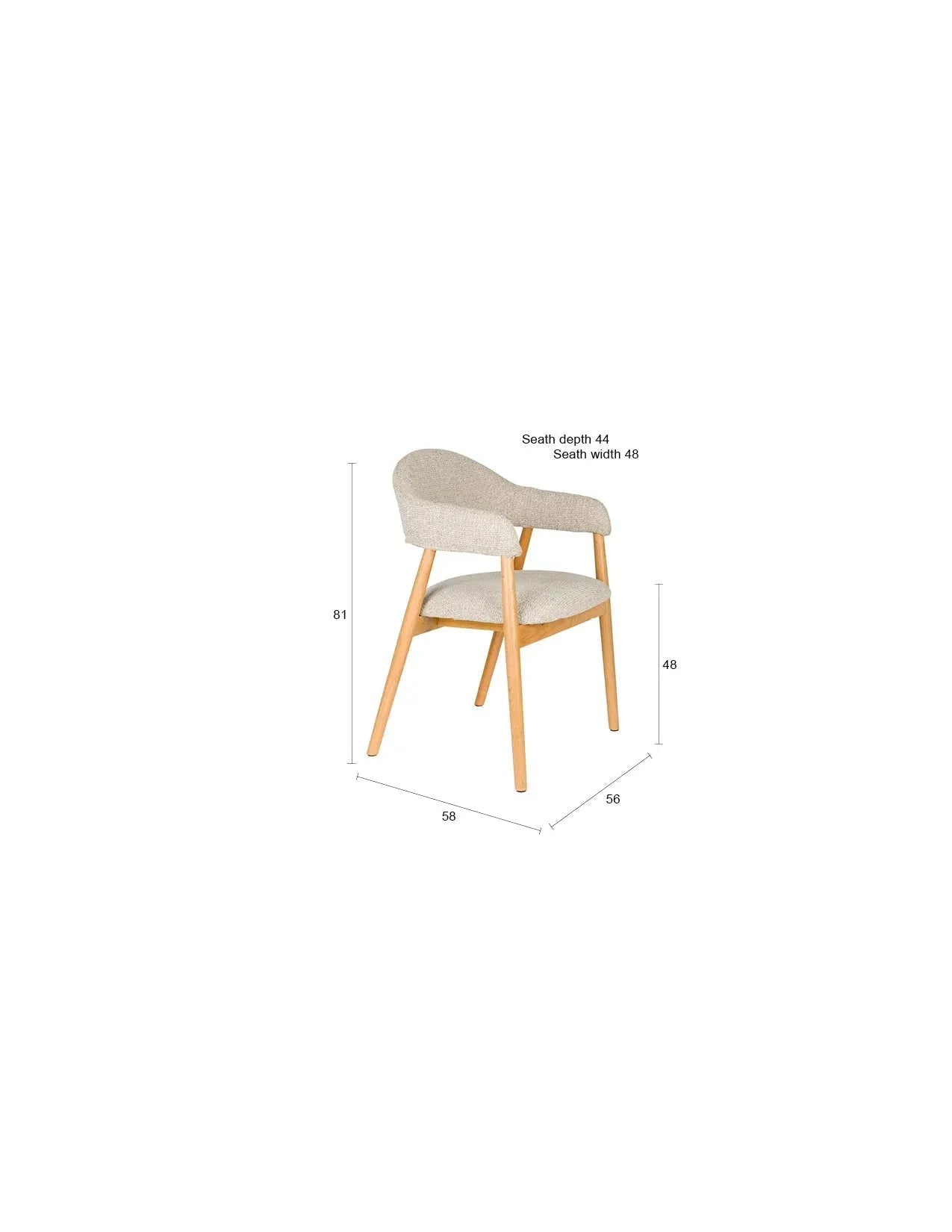Armlehnstuhl Indy Light Brown in braun präsentiert im Onlineshop von KAQTU Design AG. Stuhl mit Armlehne ist von White Label Living