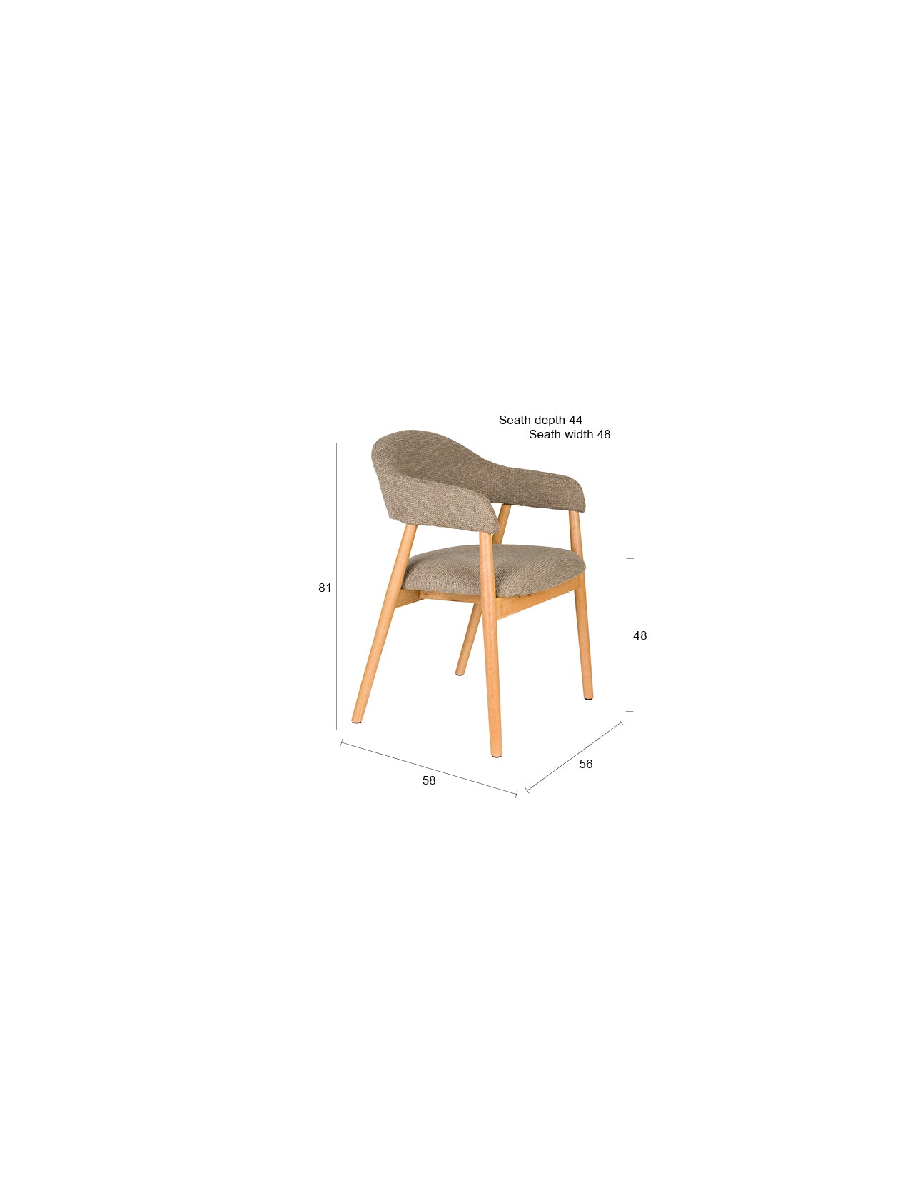 Armlehnstuhl Indy Dark Brown in braun präsentiert im Onlineshop von KAQTU Design AG. Stuhl mit Armlehne ist von White Label Living