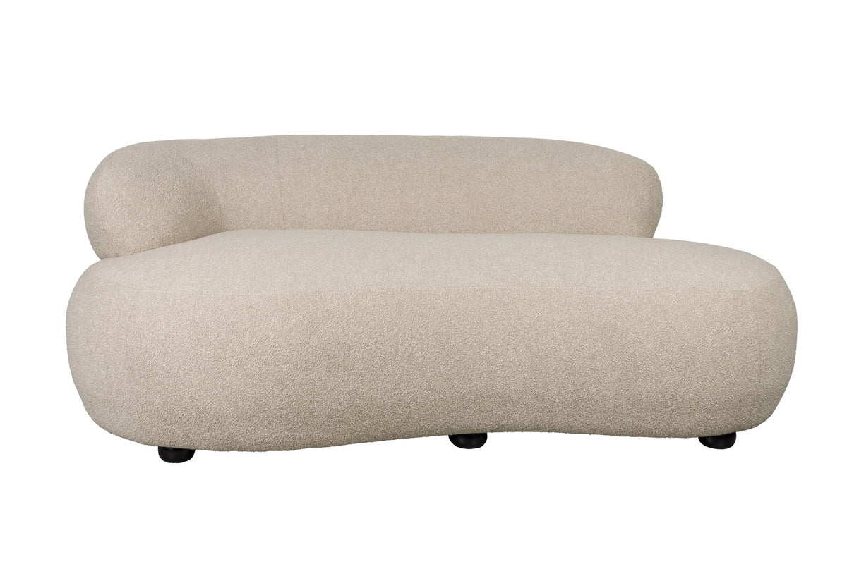 2er Sofa Noxx mit weichem Teddy-Stoffbezug und organisch gerundeter Form