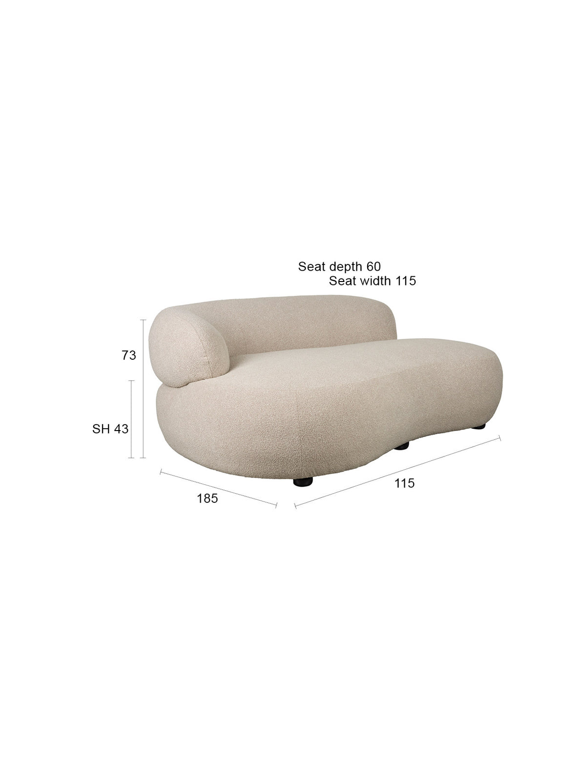 Sofa Noxx in beige präsentiert im Onlineshop von KAQTU Design AG. 2er Sofa ist von White Label Living