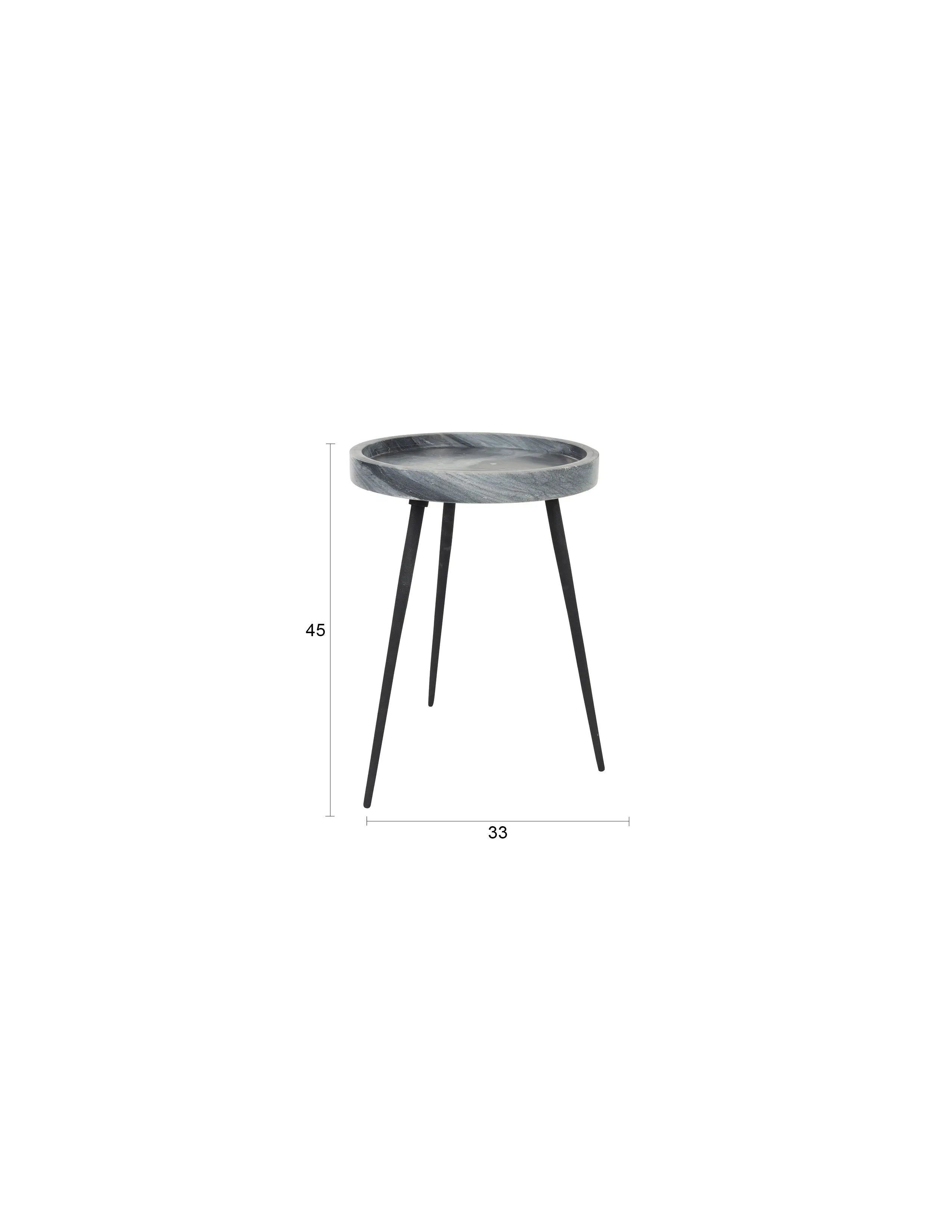 Beistelltisch Karrara Grey in schwarz präsentiert im Onlineshop von KAQTU Design AG. Beistelltisch ist von White Label Living
