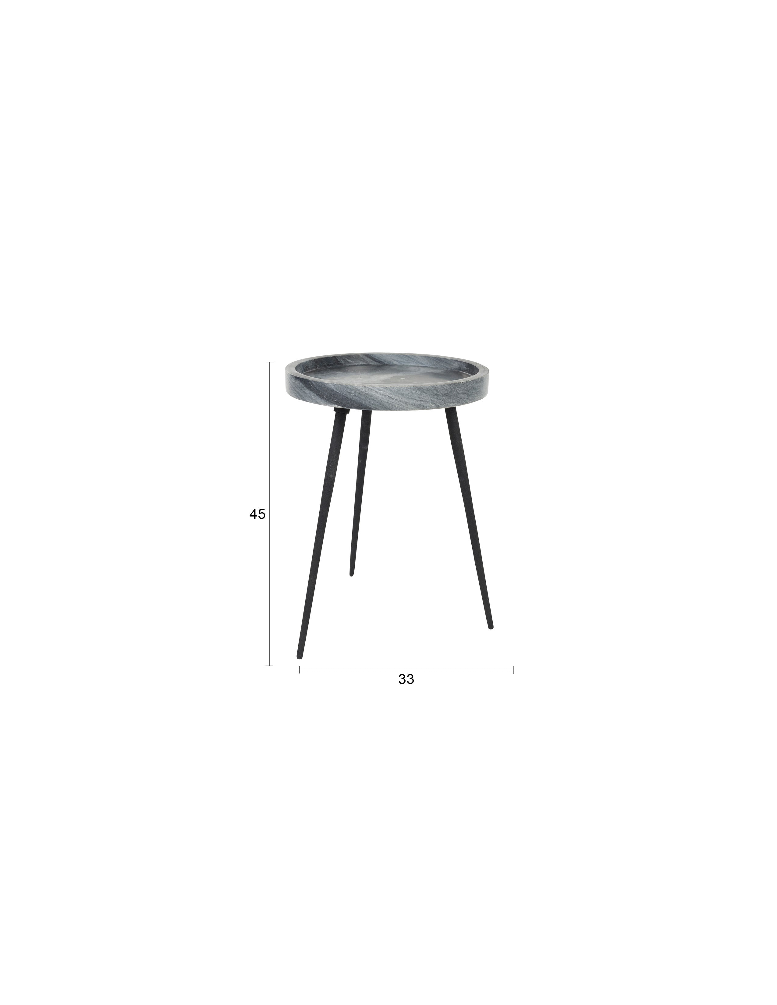 Beistelltisch Karrara Grey in schwarz präsentiert im Onlineshop von KAQTU Design AG. Beistelltisch ist von White Label Living