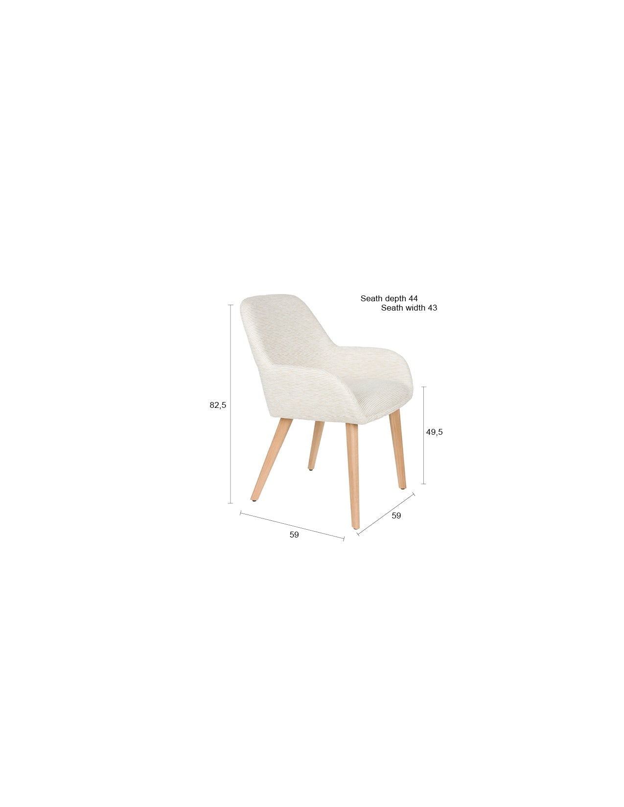Stuhl Loua in Off-White präsentiert im Onlineshop von KAQTU Design AG. Stuhl ist von White Label Living
