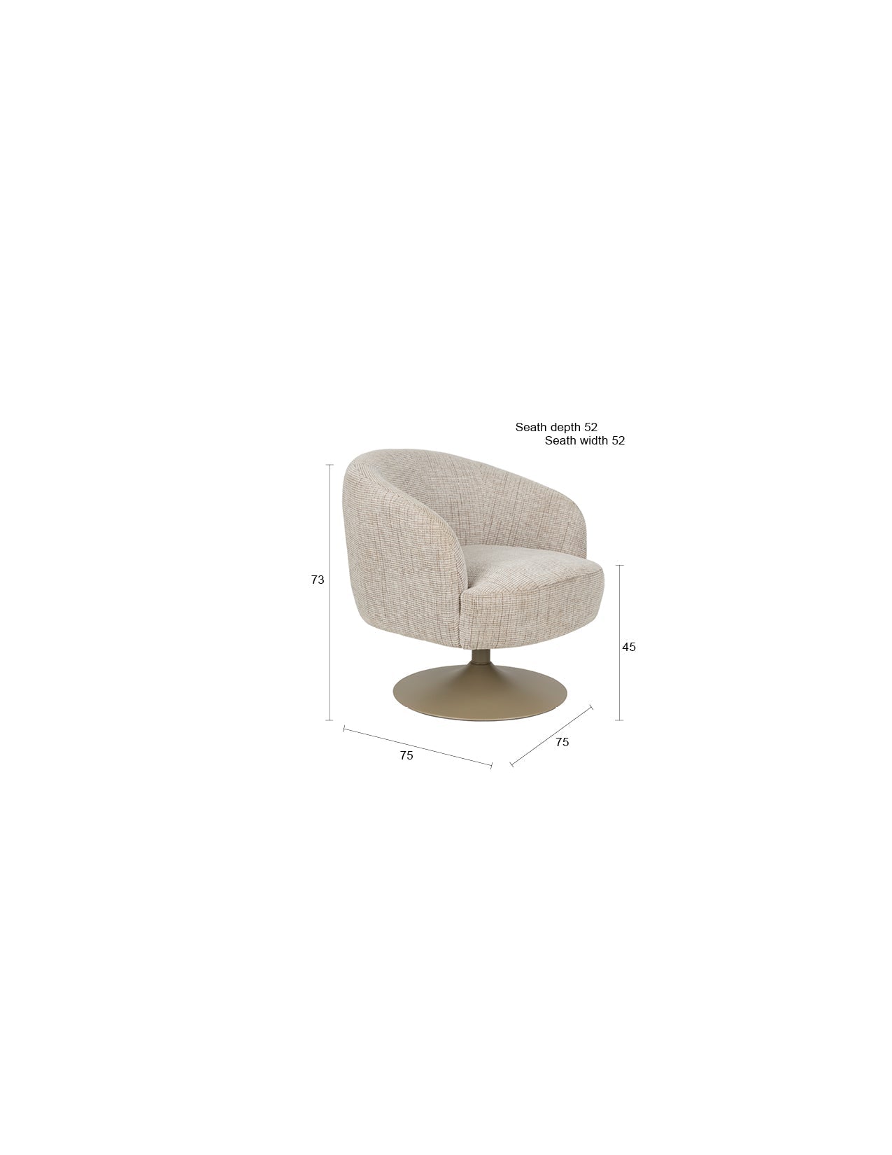 Sessel Renate in braun präsentiert im Onlineshop von KAQTU Design AG. Sessel ist von White Label Living