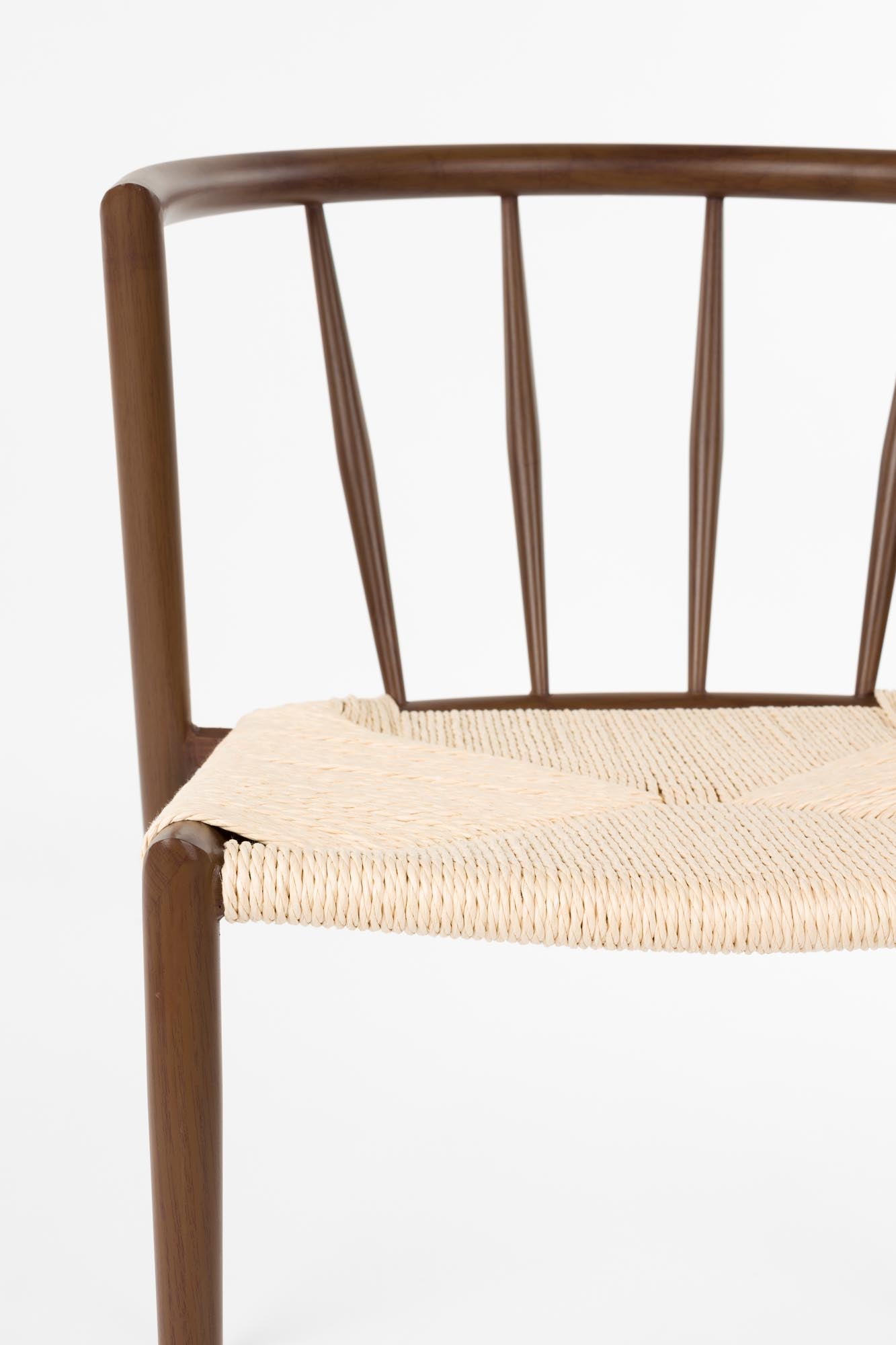 Stuhl Che Walnut in Braun präsentiert im Onlineshop von KAQTU Design AG. Stuhl ist von White Label Living