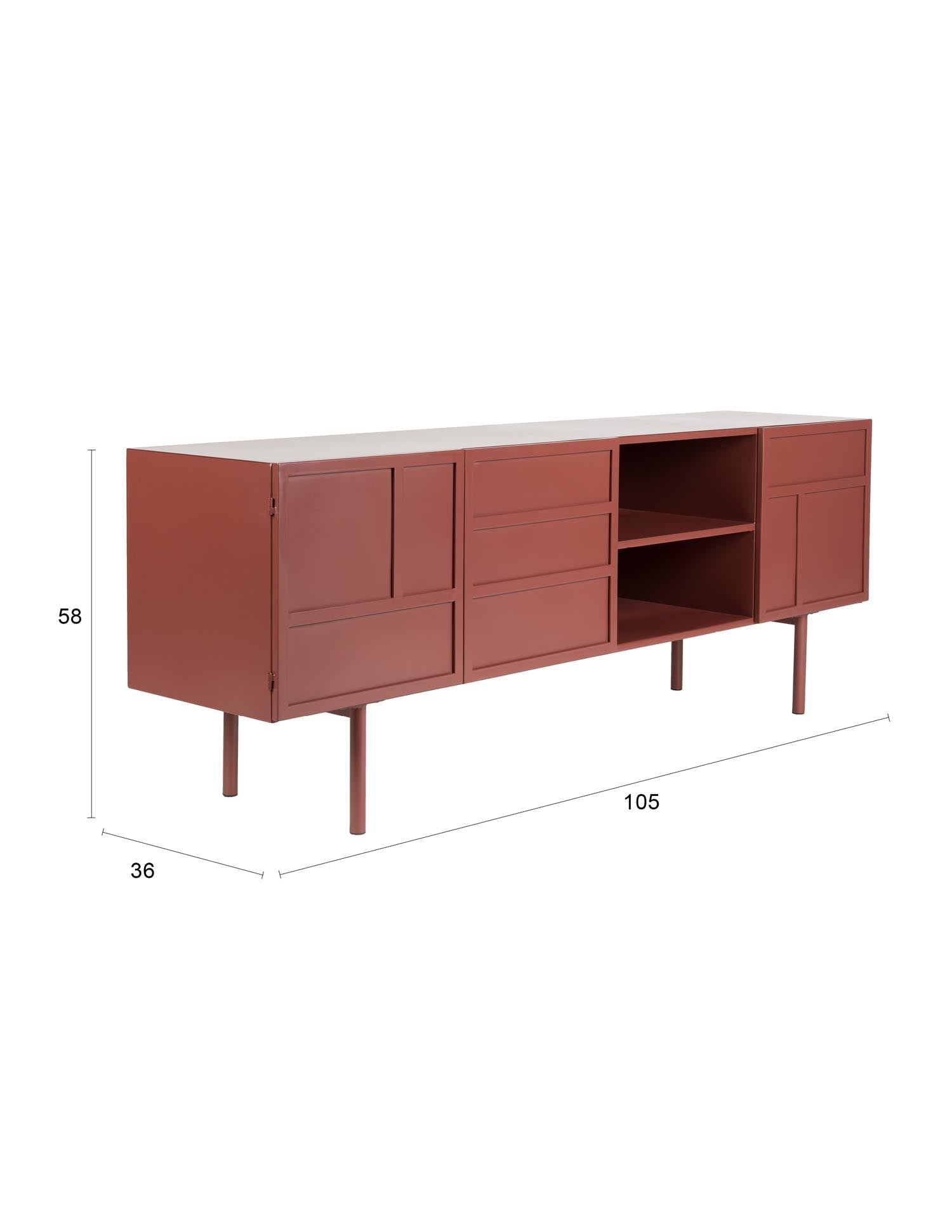 Sideboard Davis in rot präsentiert im Onlineshop von KAQTU Design AG. Sideboard ist von White Label Living