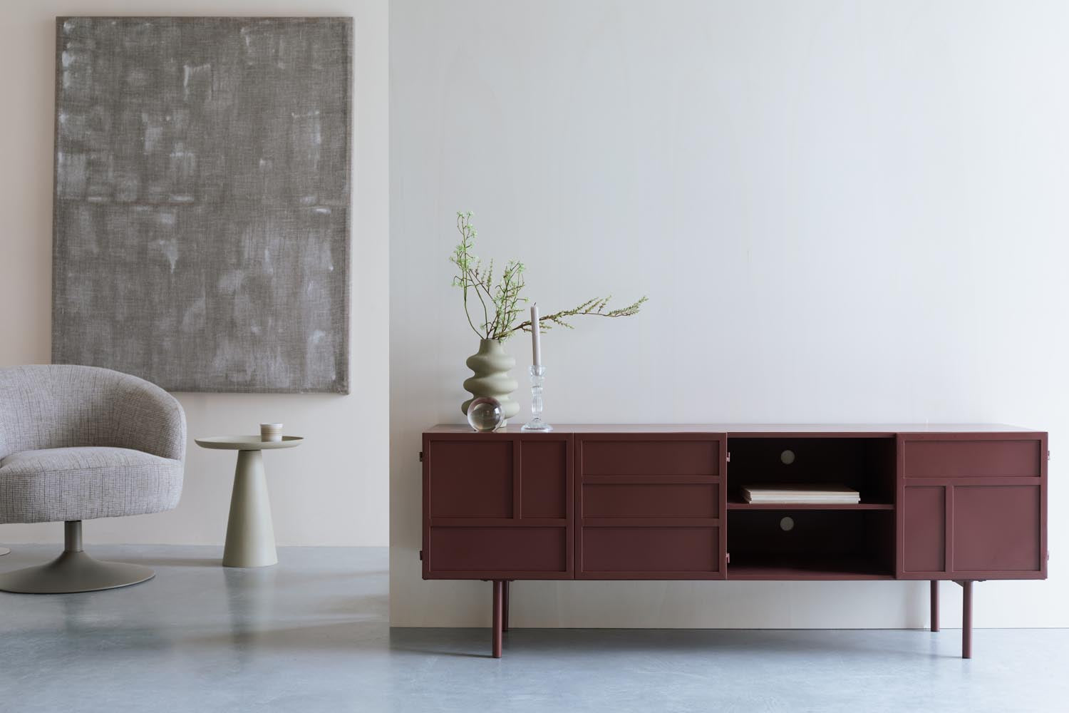 Sideboard Davis in rot präsentiert im Onlineshop von KAQTU Design AG. Sideboard ist von White Label Living