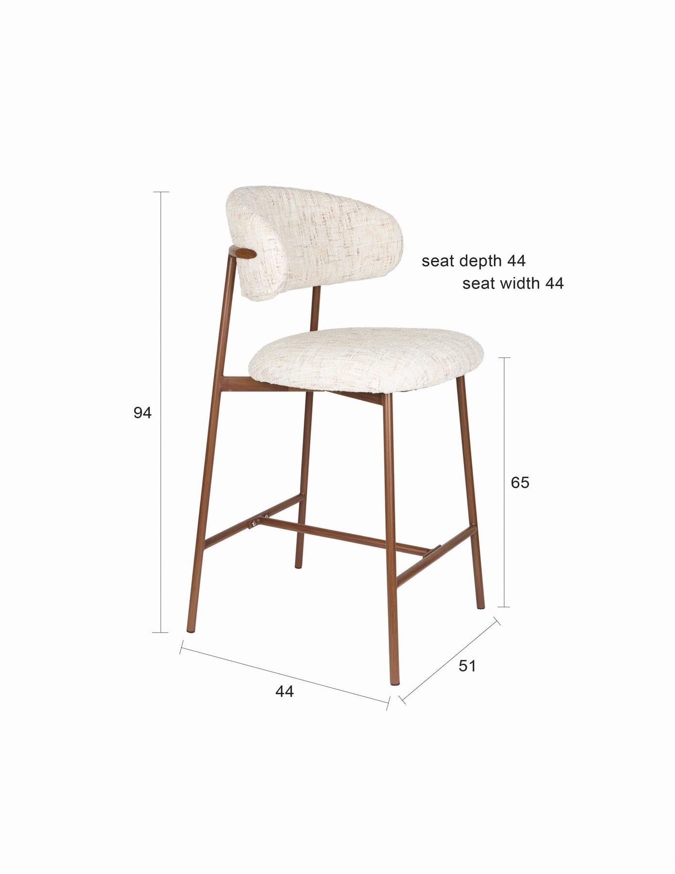 Barhocker Claes in Weiss präsentiert im Onlineshop von KAQTU Design AG. Barhocker ist von White Label Living